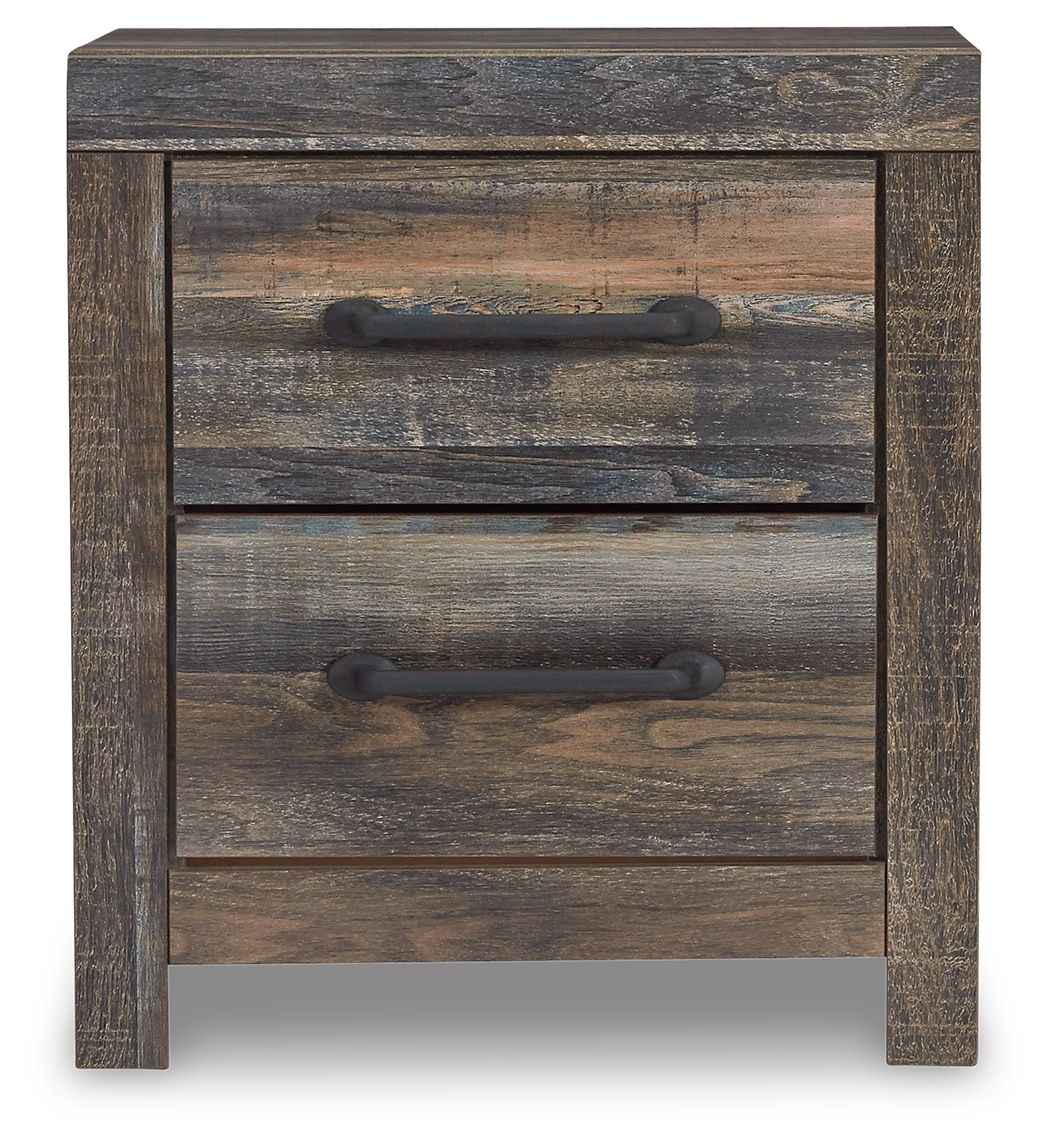 Drystan - Two Drawer Night Stand - Brown / Beige - Image 2