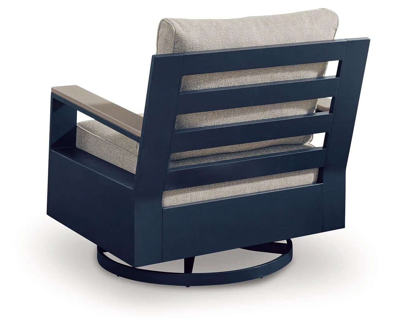 East Beach - Swivel Glider Chair With Cushion - Blue - Image 2