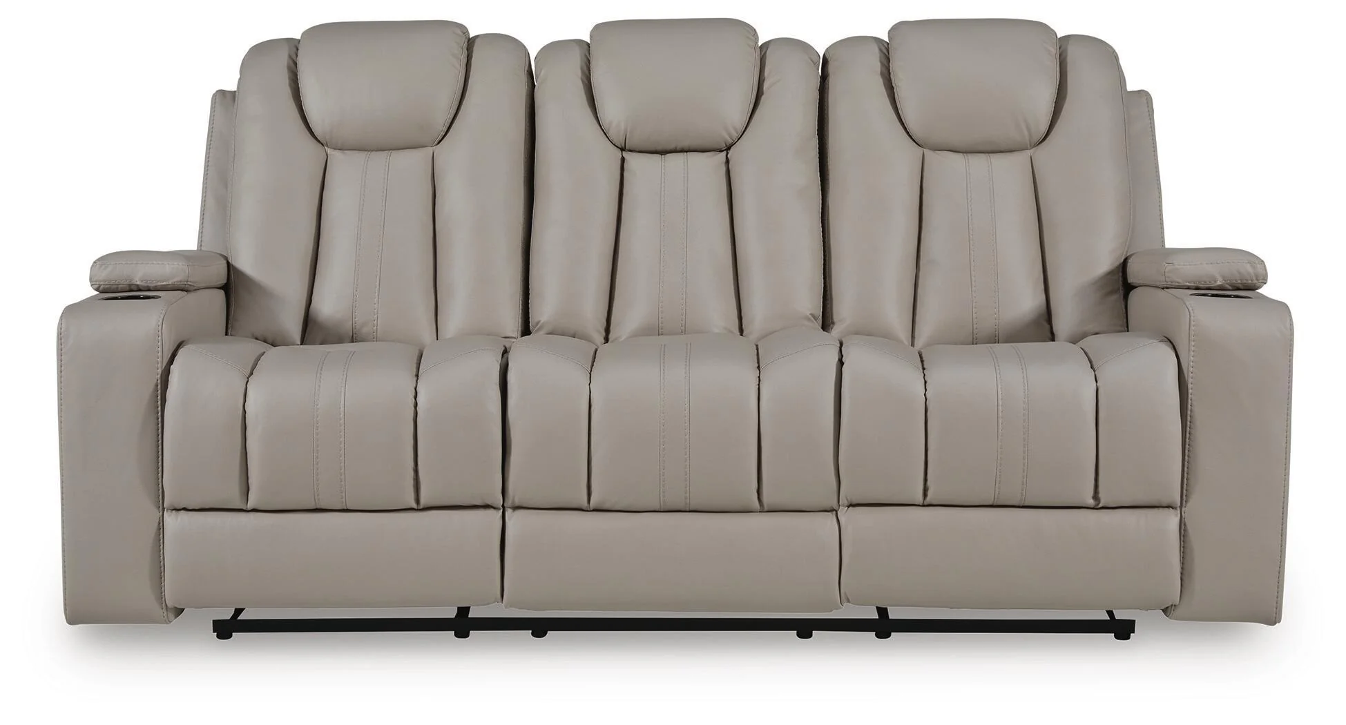 Elevate Edges - Reclining Sofa With Drop Down Table - Coin - Image 4