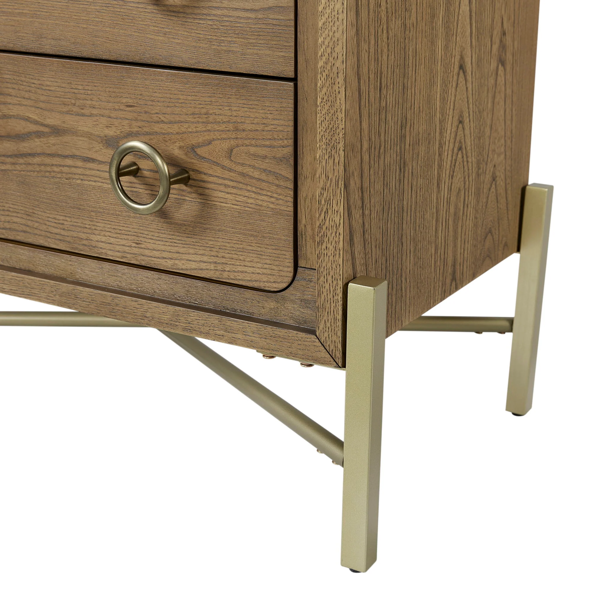 Elure - 2 Drawer Nightstand With USB - Latte - Image 4