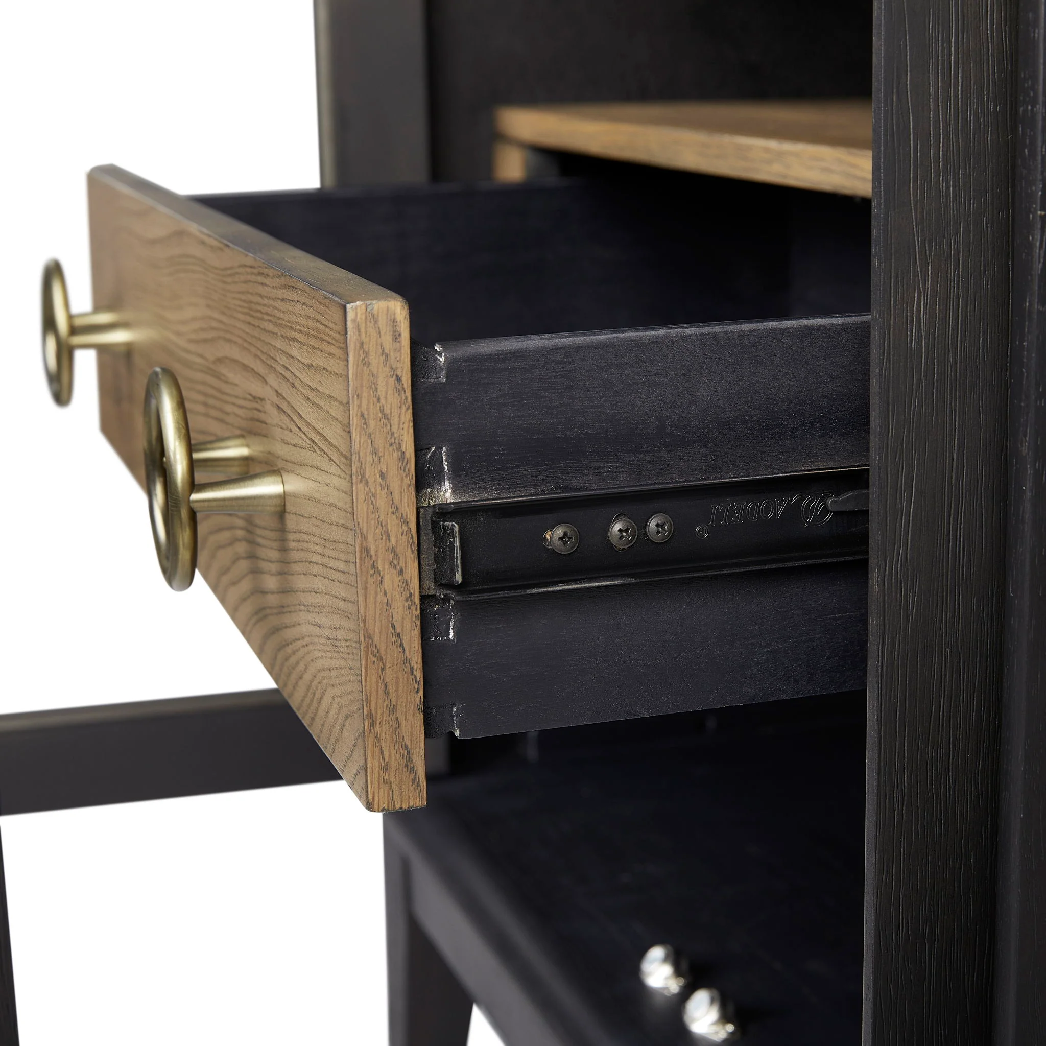 Elure - Glass Door Nightstand - Peppercorn - Image 3