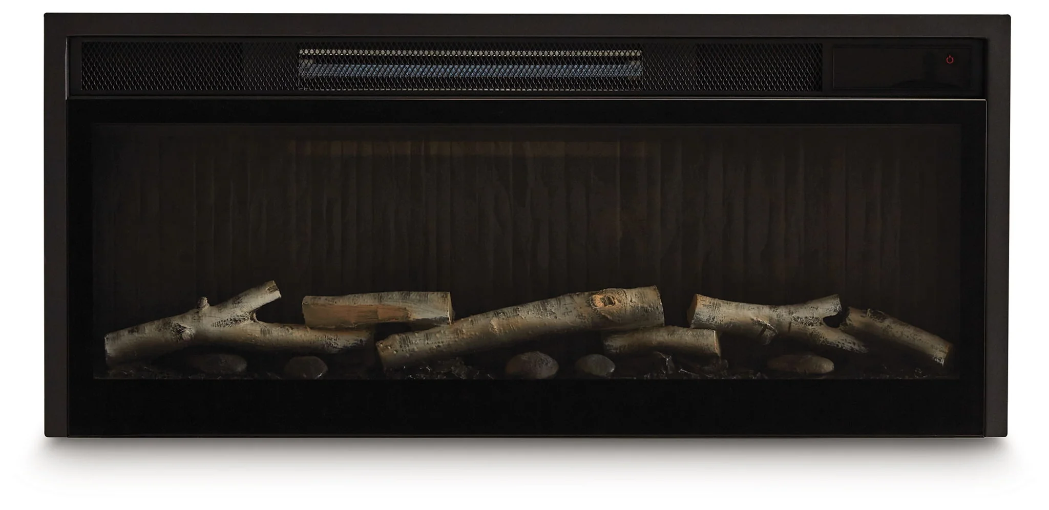 Entertainment Accessories - Fireplace Insert With Faux Birch Log Set - Black - Image 4