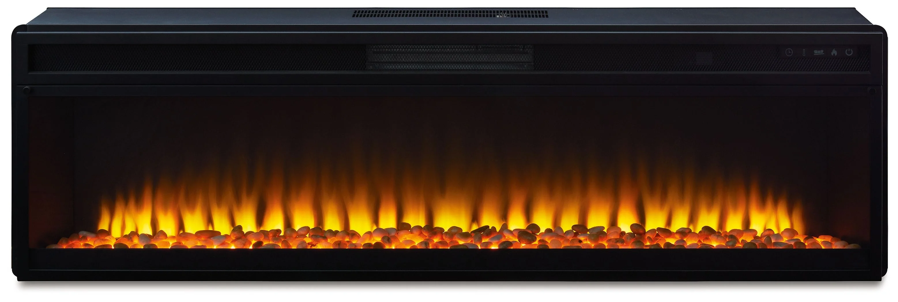Entertainment Accessories - Wide Fireplace Insert - Black - Image 2