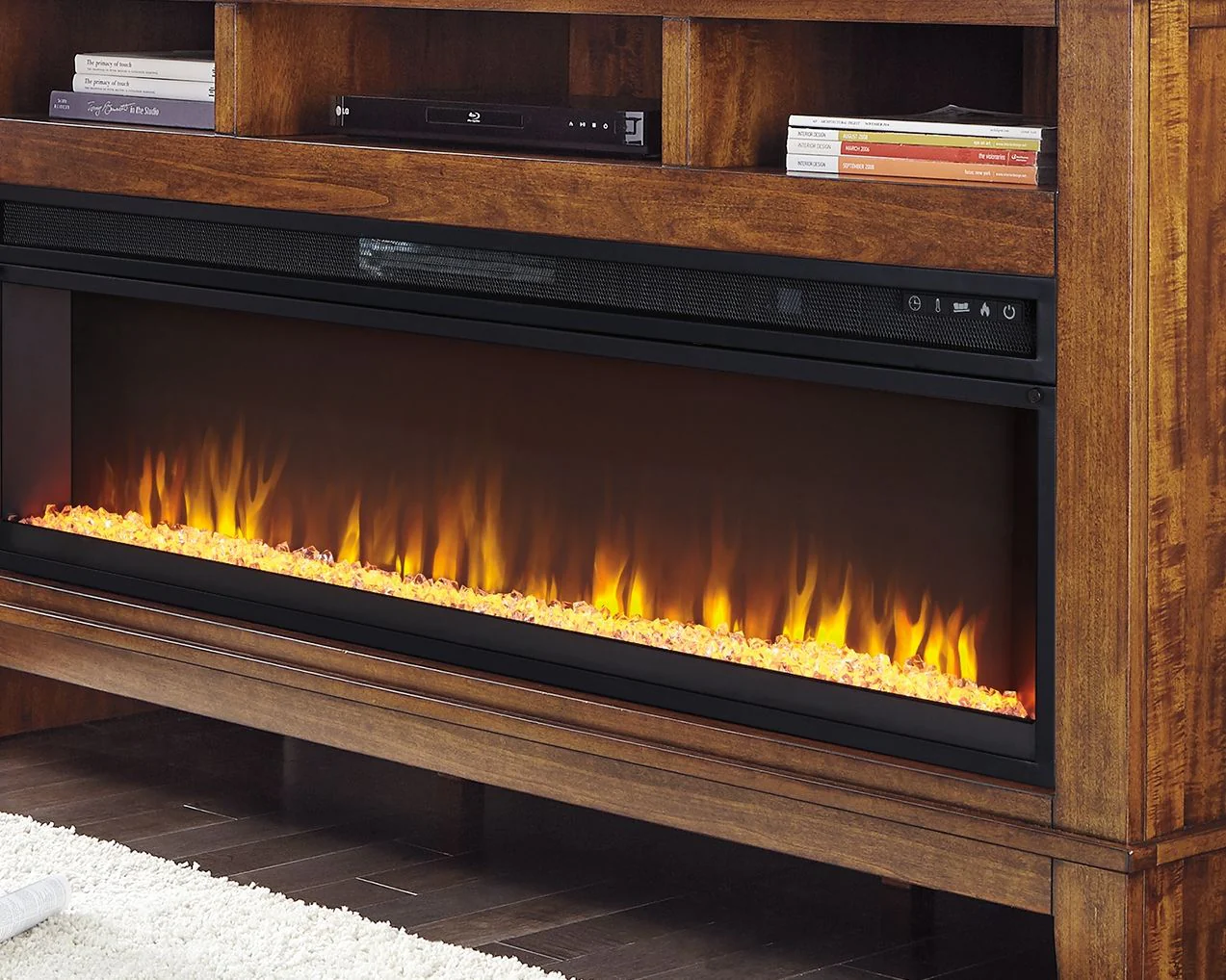 Entertainment Accessories - Wide Fireplace Insert - Black - Image 4