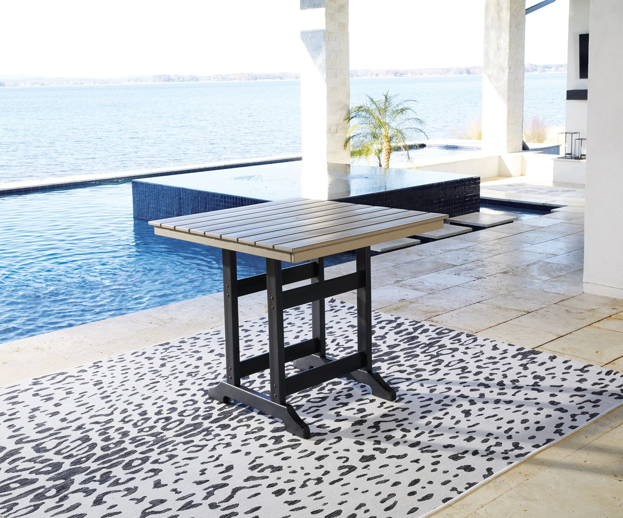 Fairen Trail - 5 Pc. - Counter Dining Set - Black / Driftwood - Image 3