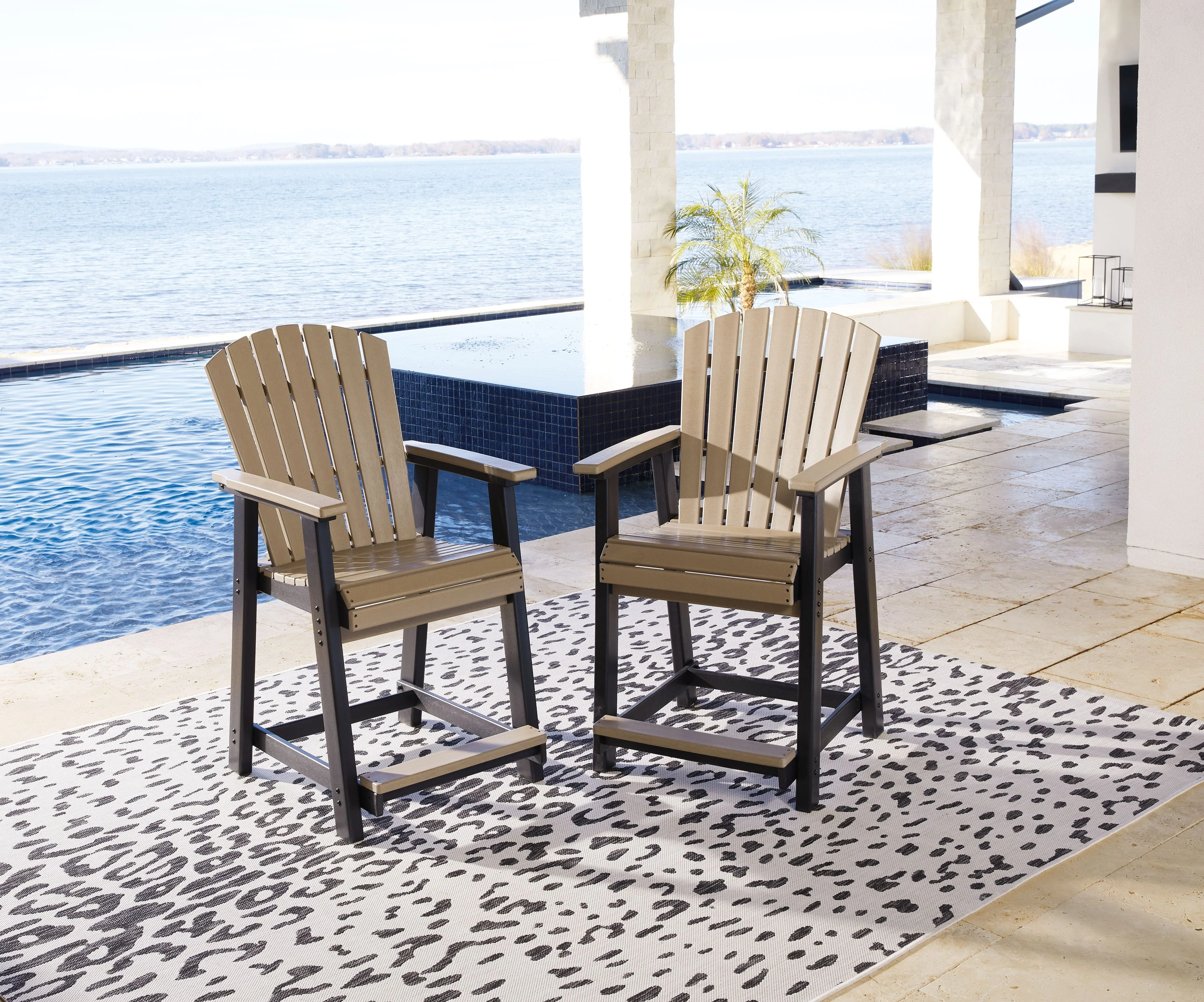 Fairen Trail - Barstool (Set of 2) - Black / Driftwood - Image 4