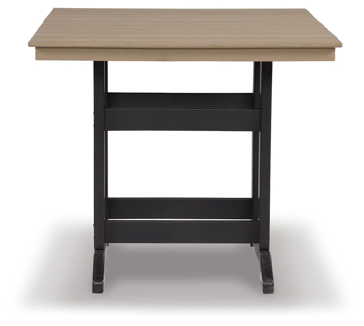 Fairen Trail - Square Counter TBL w/Umb OPT - Black / Driftwood - Image 2