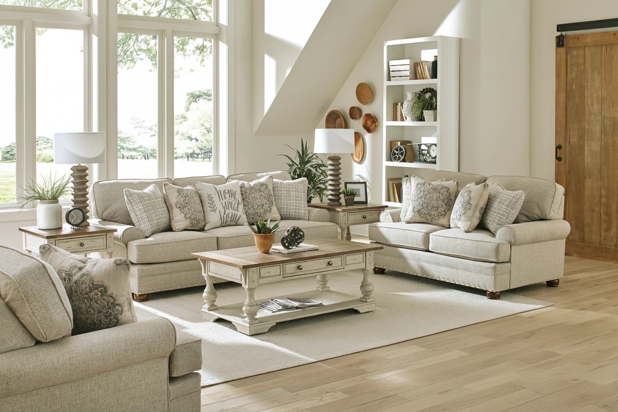 Farmington Buff Sofa and Loveseat Set by Jackson - Image 2