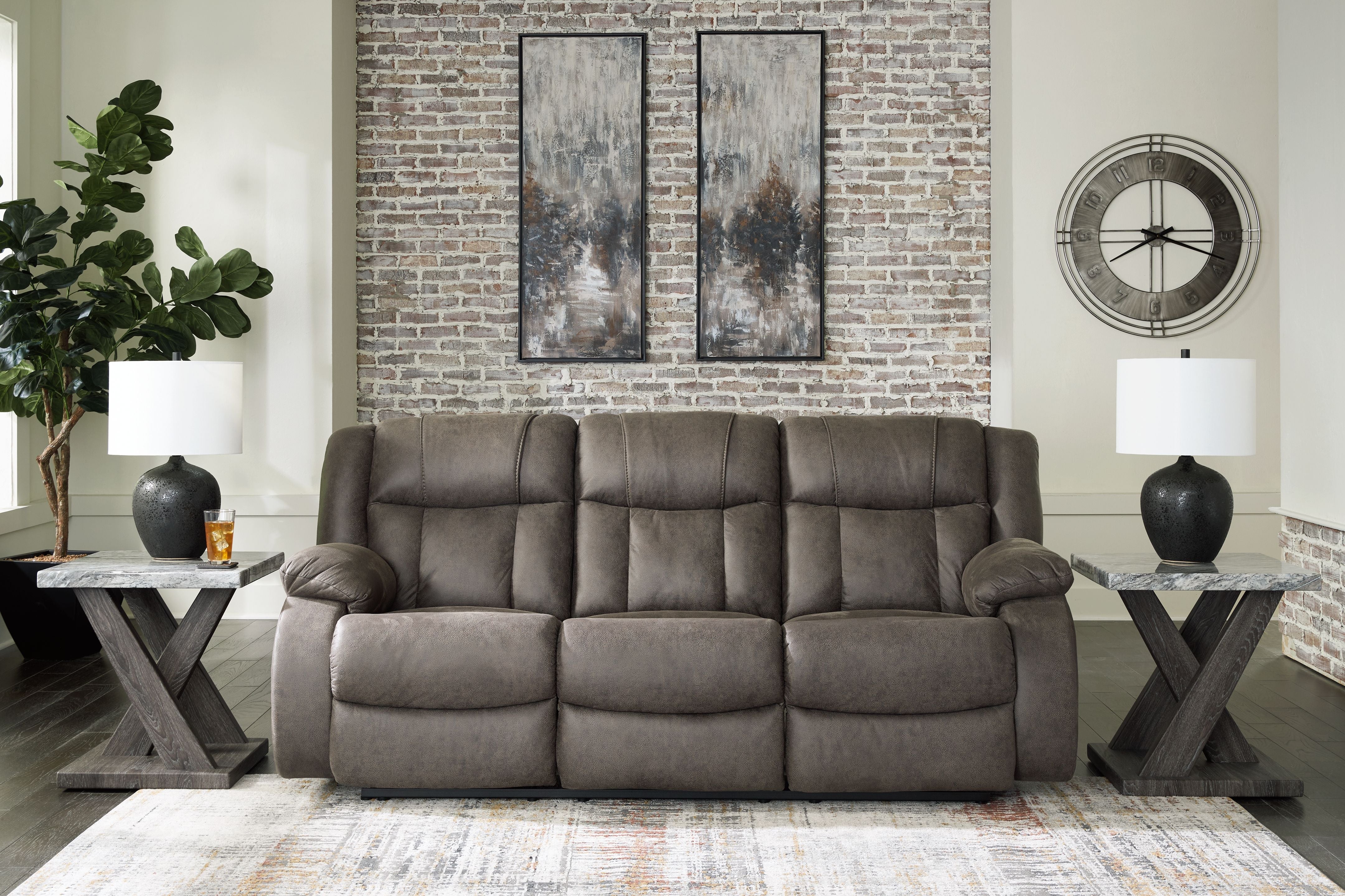 First Base - Reclining Sofa - Gunmetal - Image 3