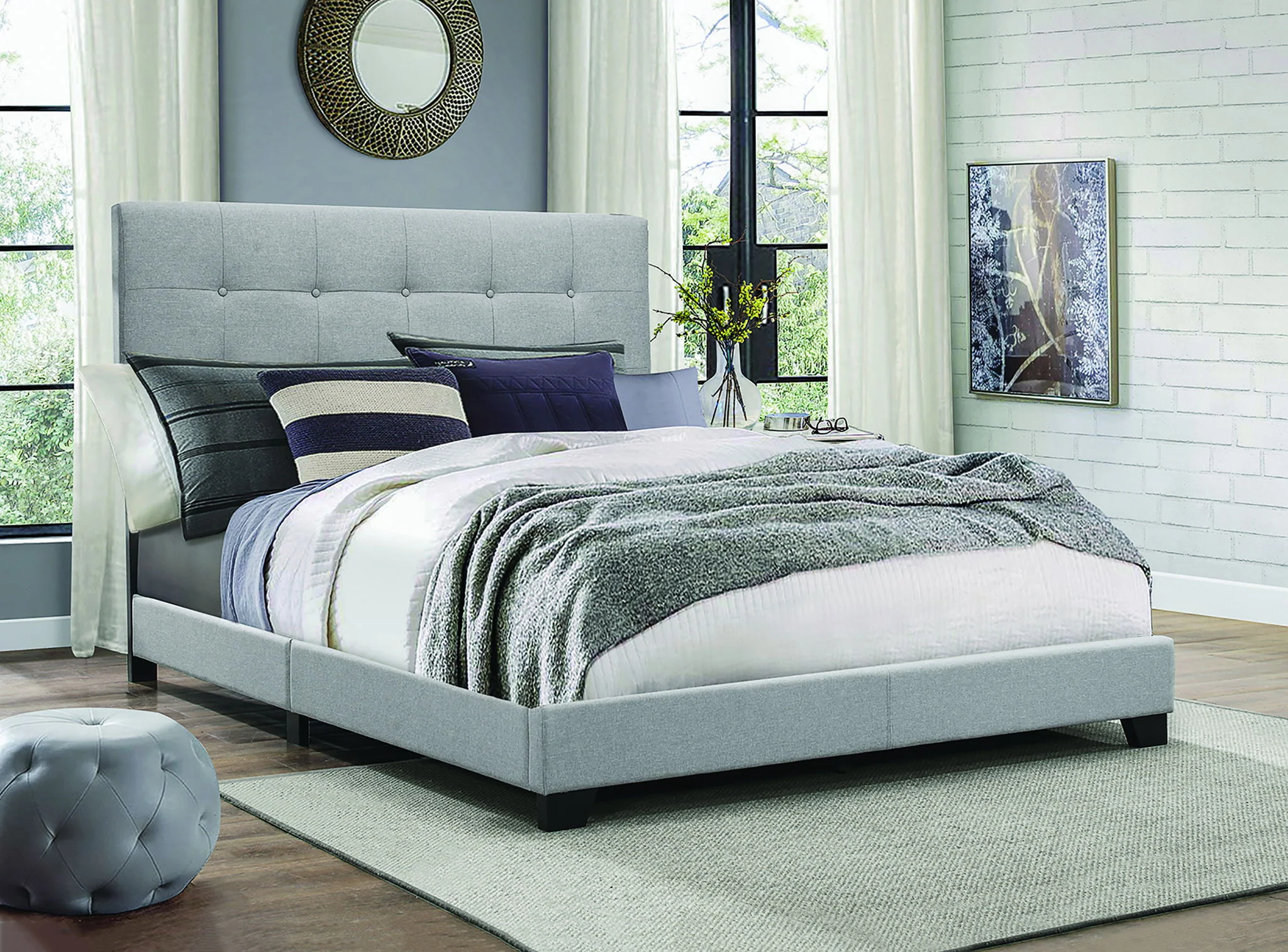 Florence - King Bed - Gray