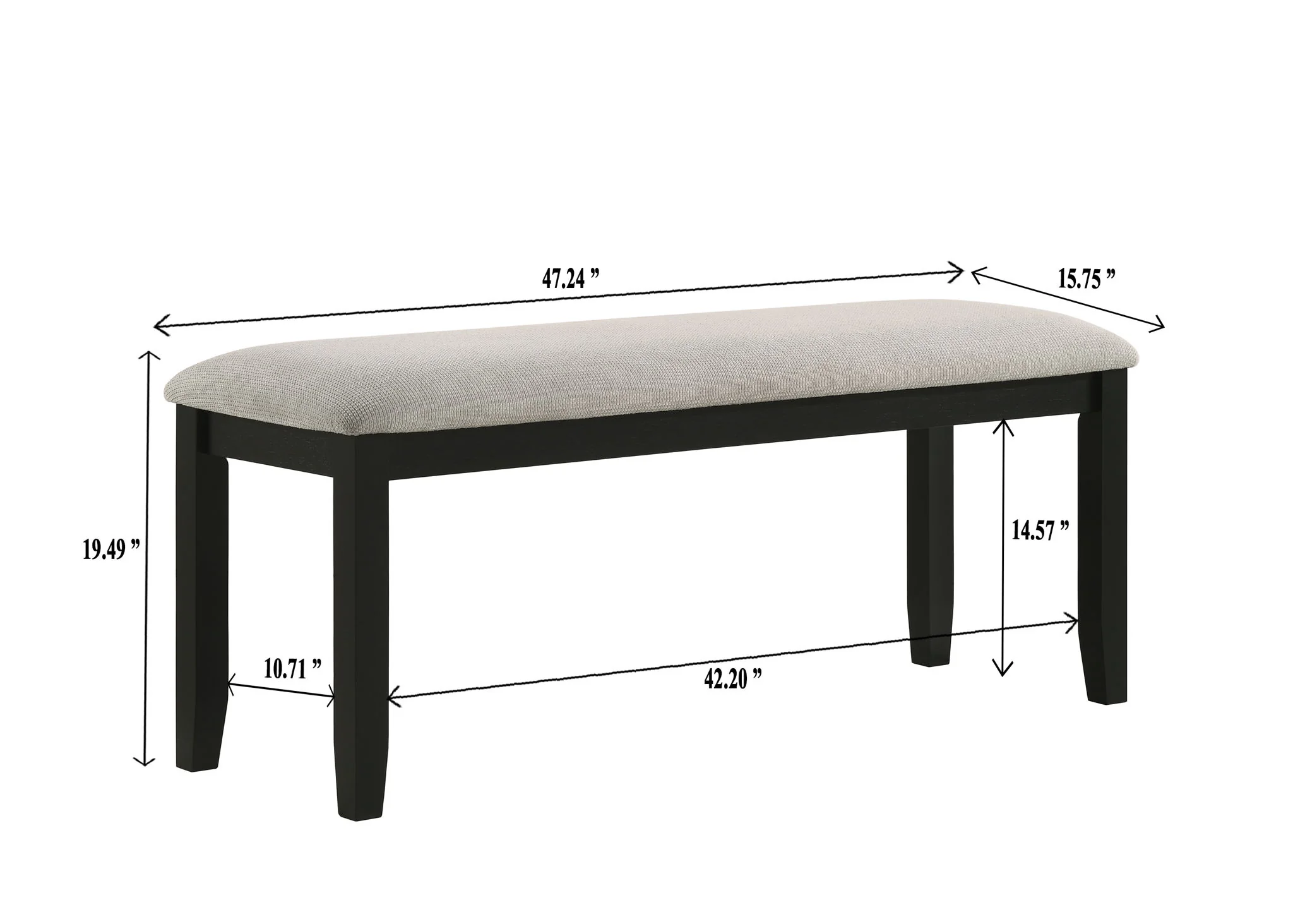 Folio - Bench - Black / Gray - Image 3
