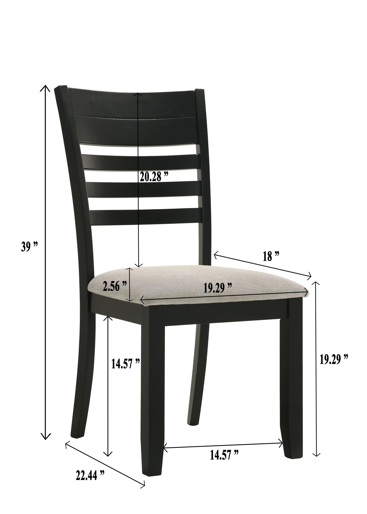 Folio - Side Chair (Set of 2) - Black / Gray - Image 3