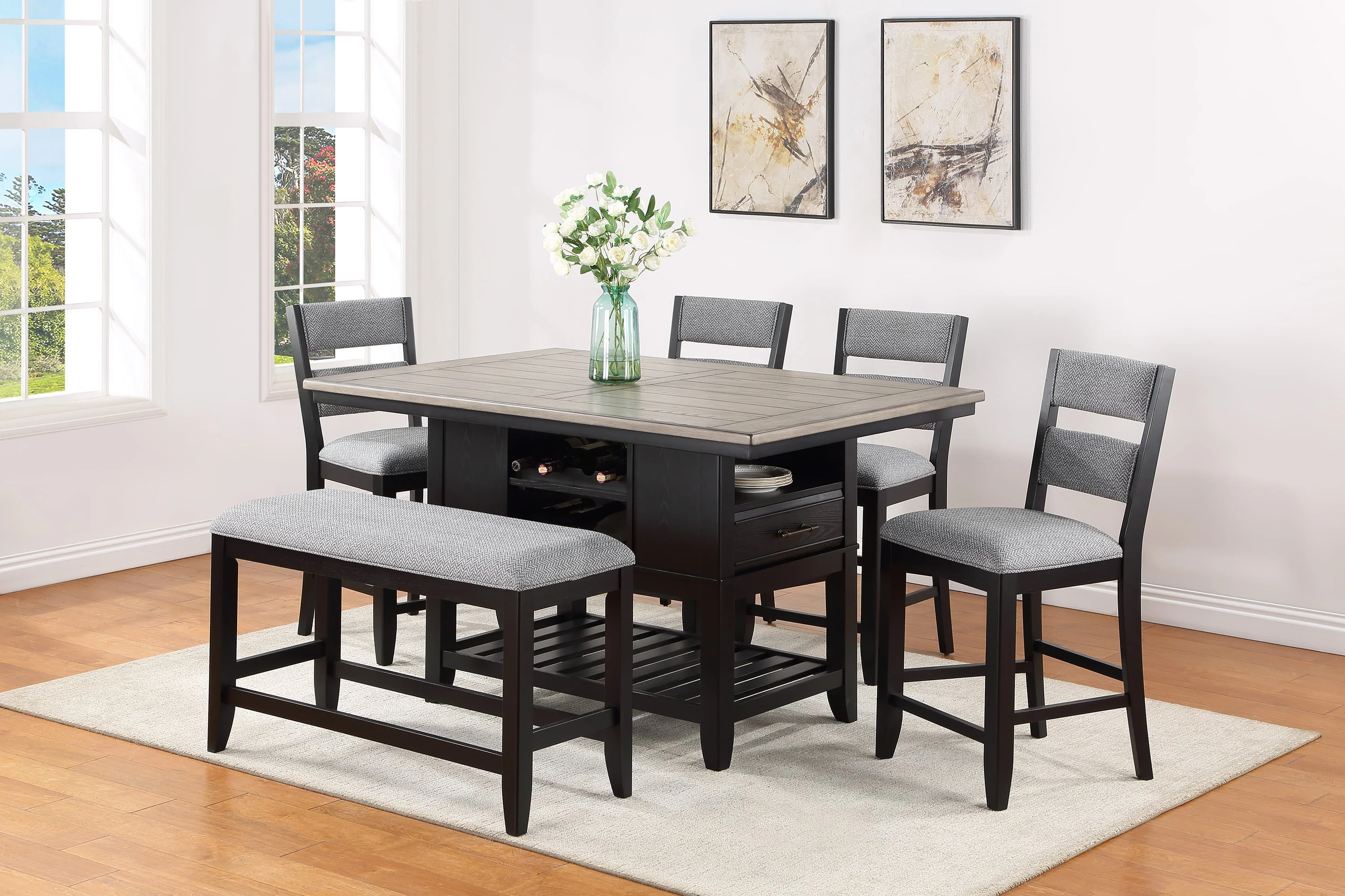 Frey Black Counter Height Dining Sets by Crown Mark - Image 2