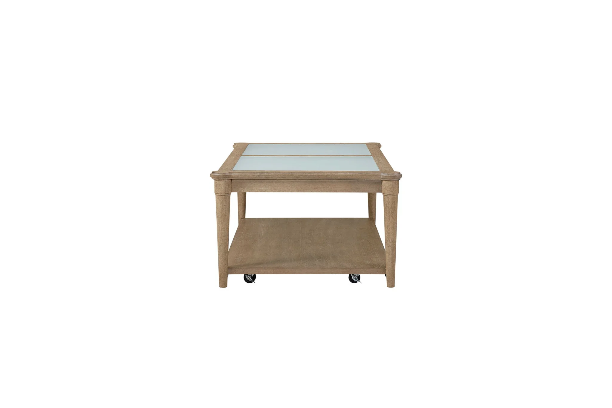 Frosted Glass Top Cocktail Table With Casters - Sand - Image 3
