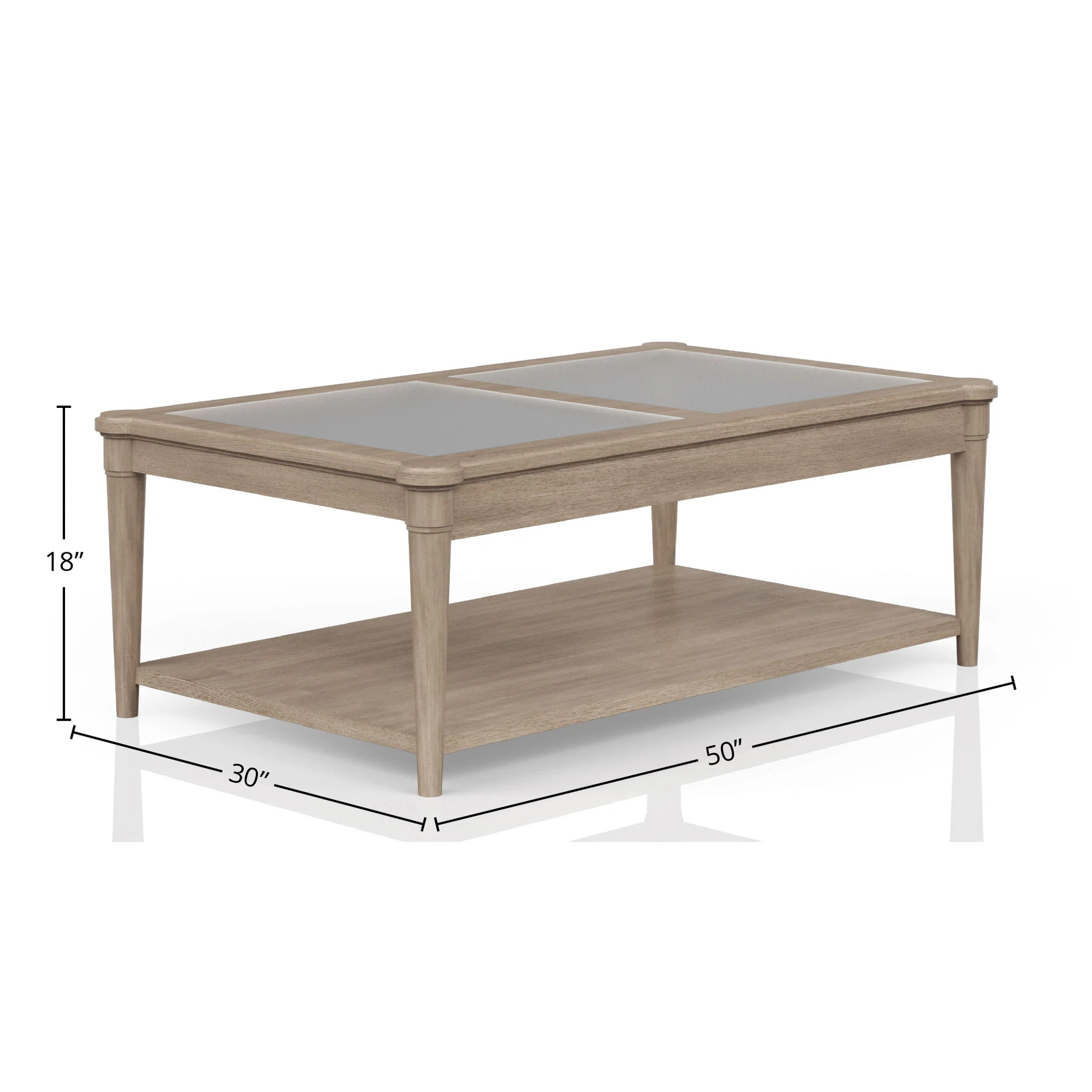 Frosted Glass Top Cocktail Table With Casters - Sand - Image 4