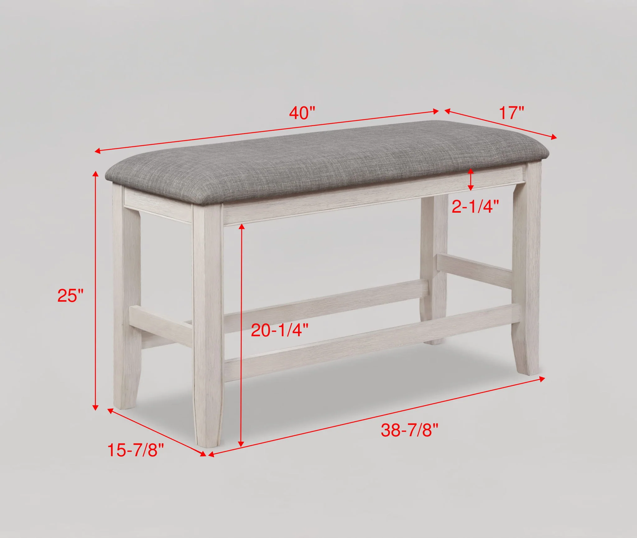 Fulton - Counter Height Bench - Chalk White - Image 2