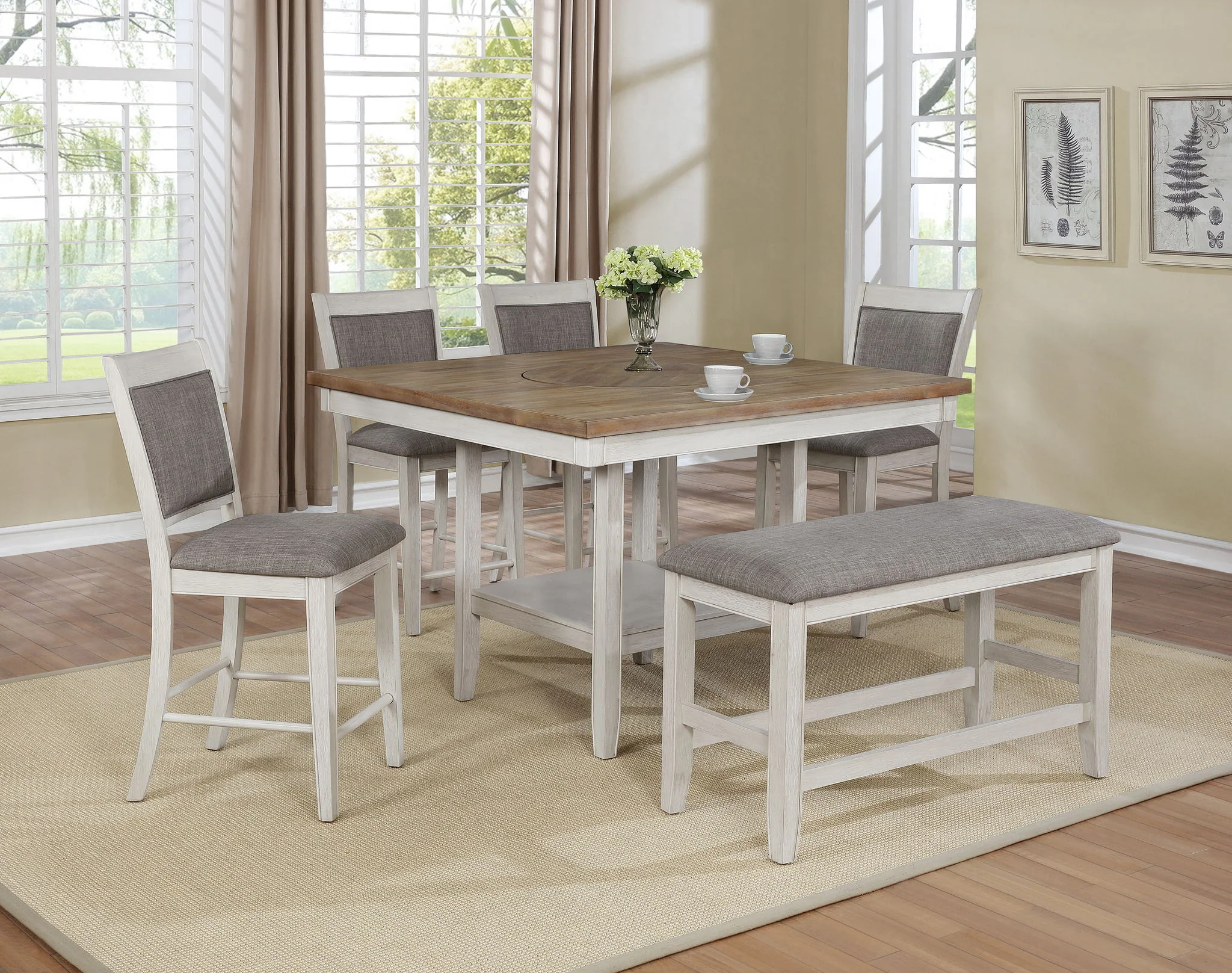 Fulton - Counter Height Bench - Chalk White - Image 3