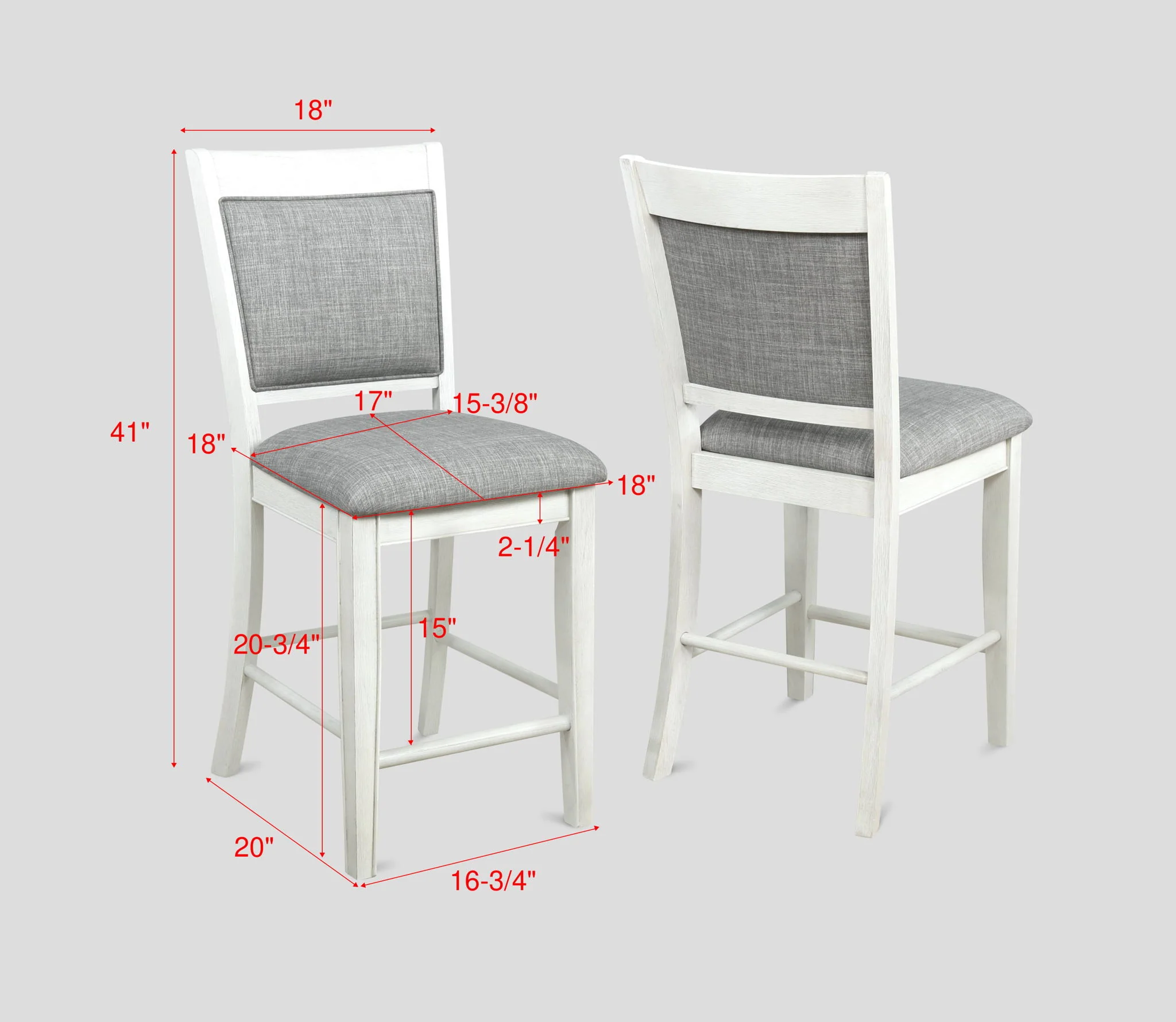 Fulton - Counter Height Chair (Set of 2) - Chalk White - Image 3
