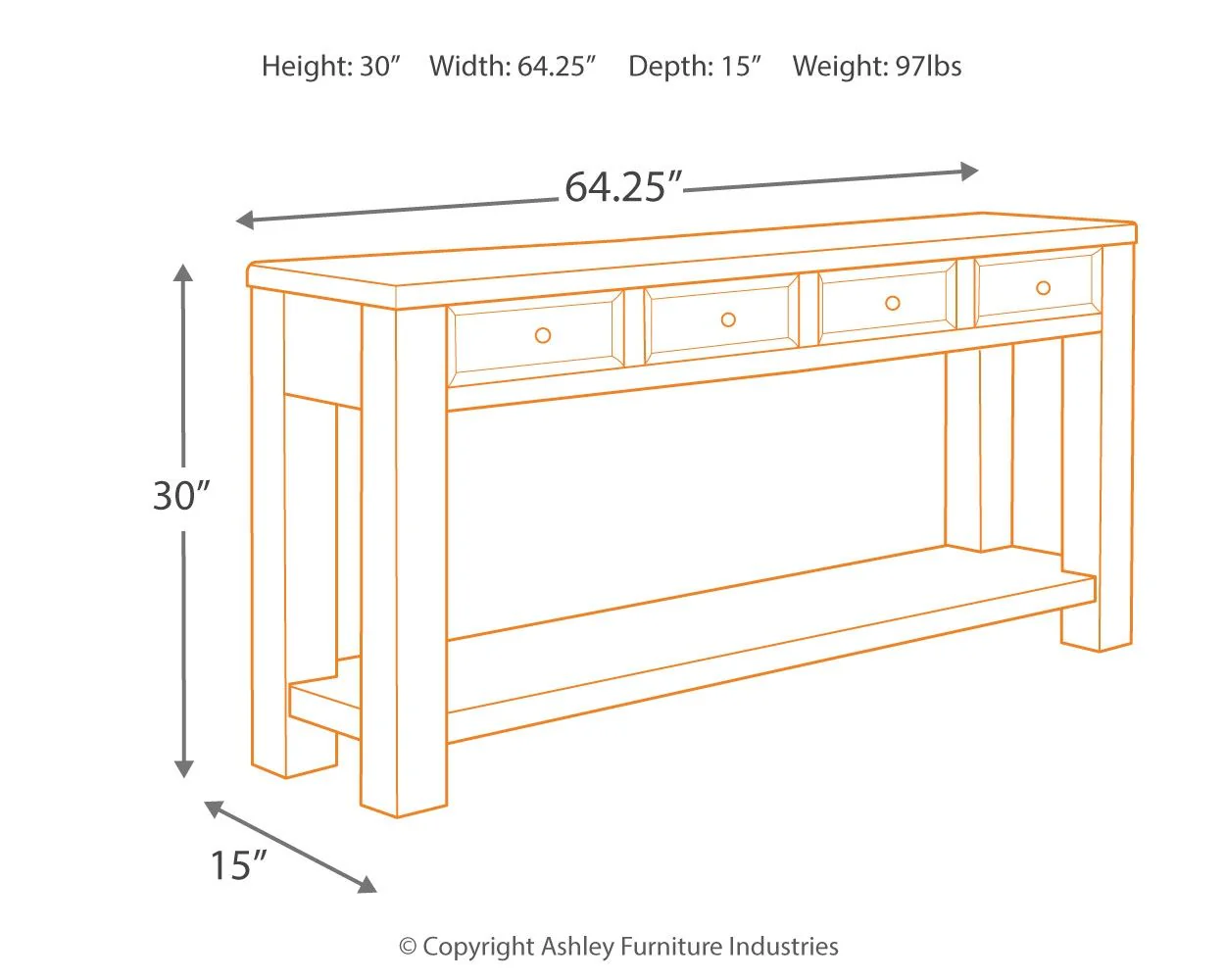 Gavelston - Sofa Table - Black - Image 2