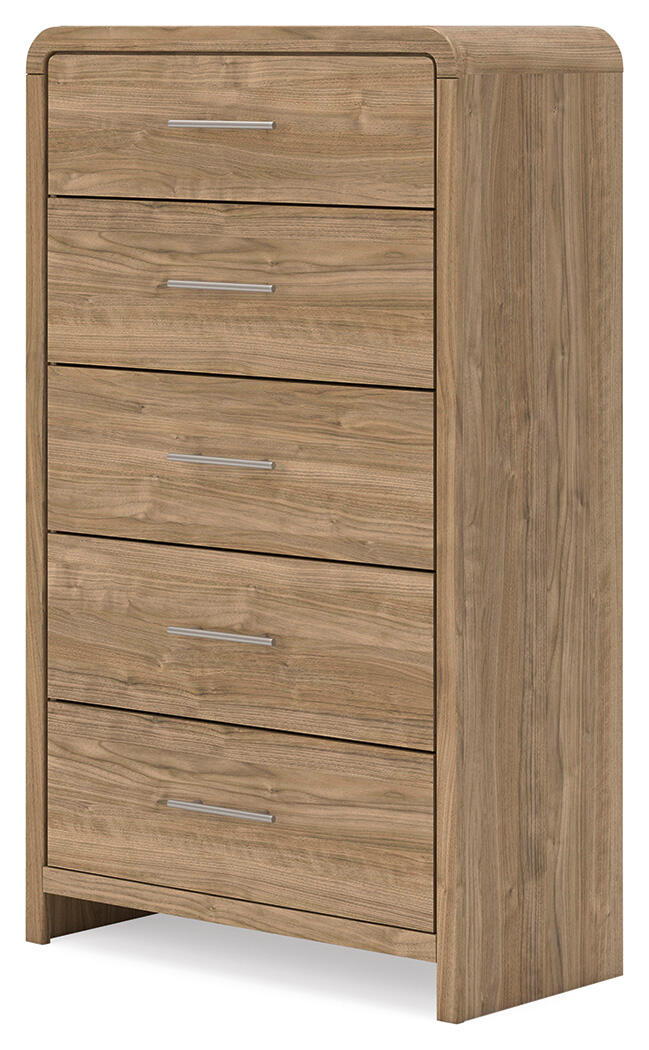 Gramburg - Five Drawer Chest - Warm Natural Brown - Image 2