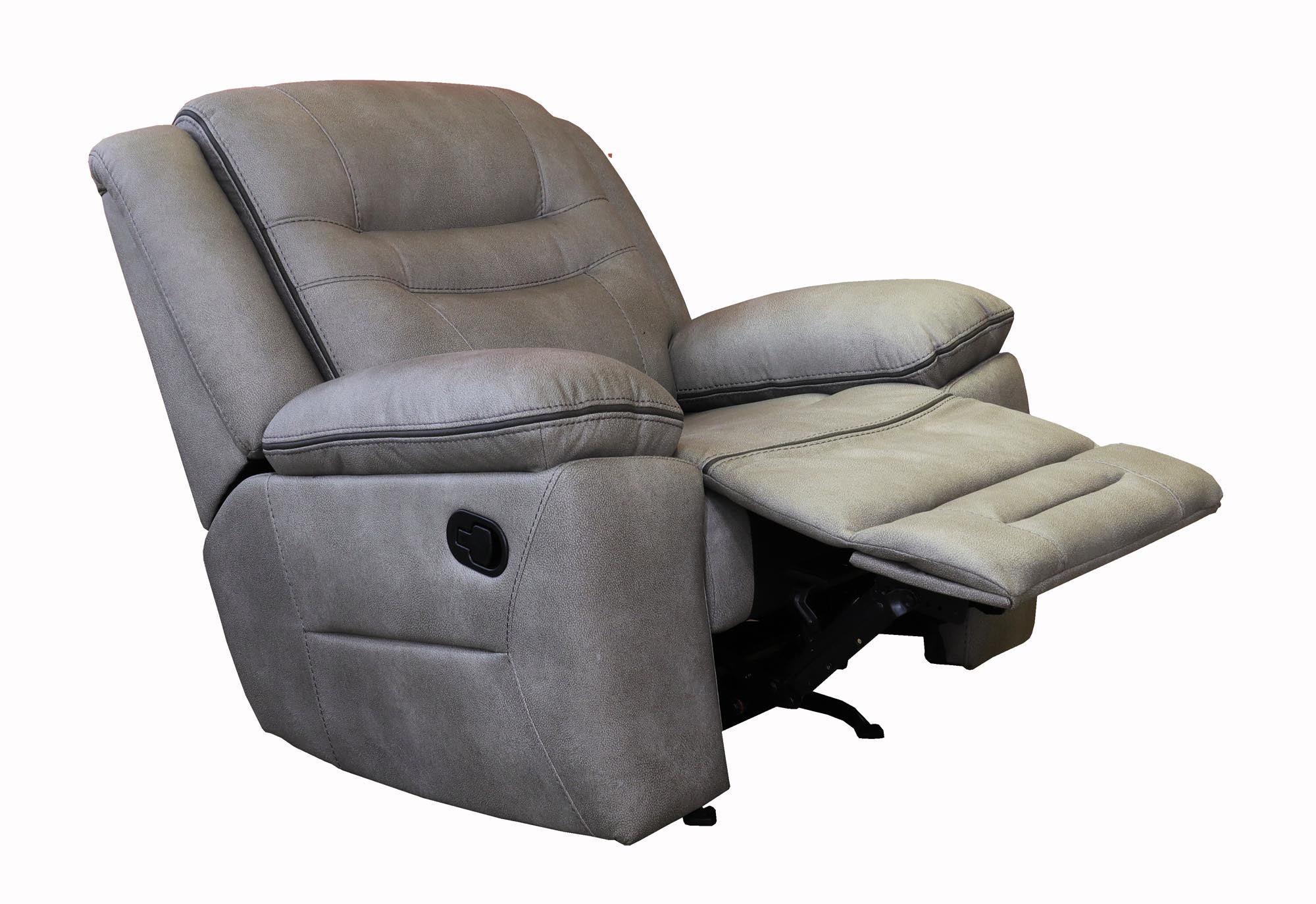 Grey Polished Microfiber Reclining Living Room Sets - Image 3