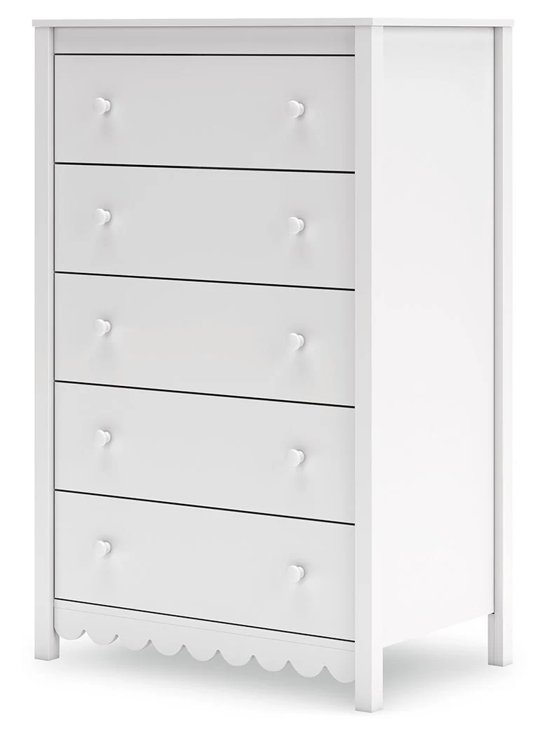 Hallityn - Five Drawer Chest - White - Image 4