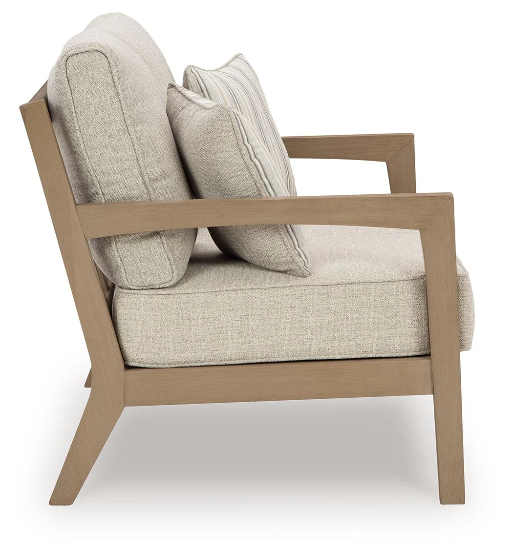 Hallow Creek - Loveseat With Cushion - Driftwood - Image 3