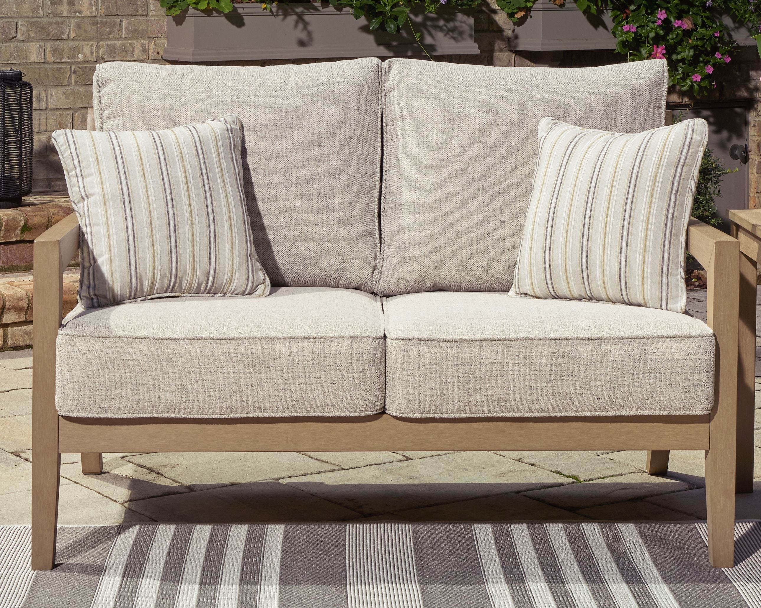 Hallow Creek - Loveseat With Cushion - Driftwood - Image 4