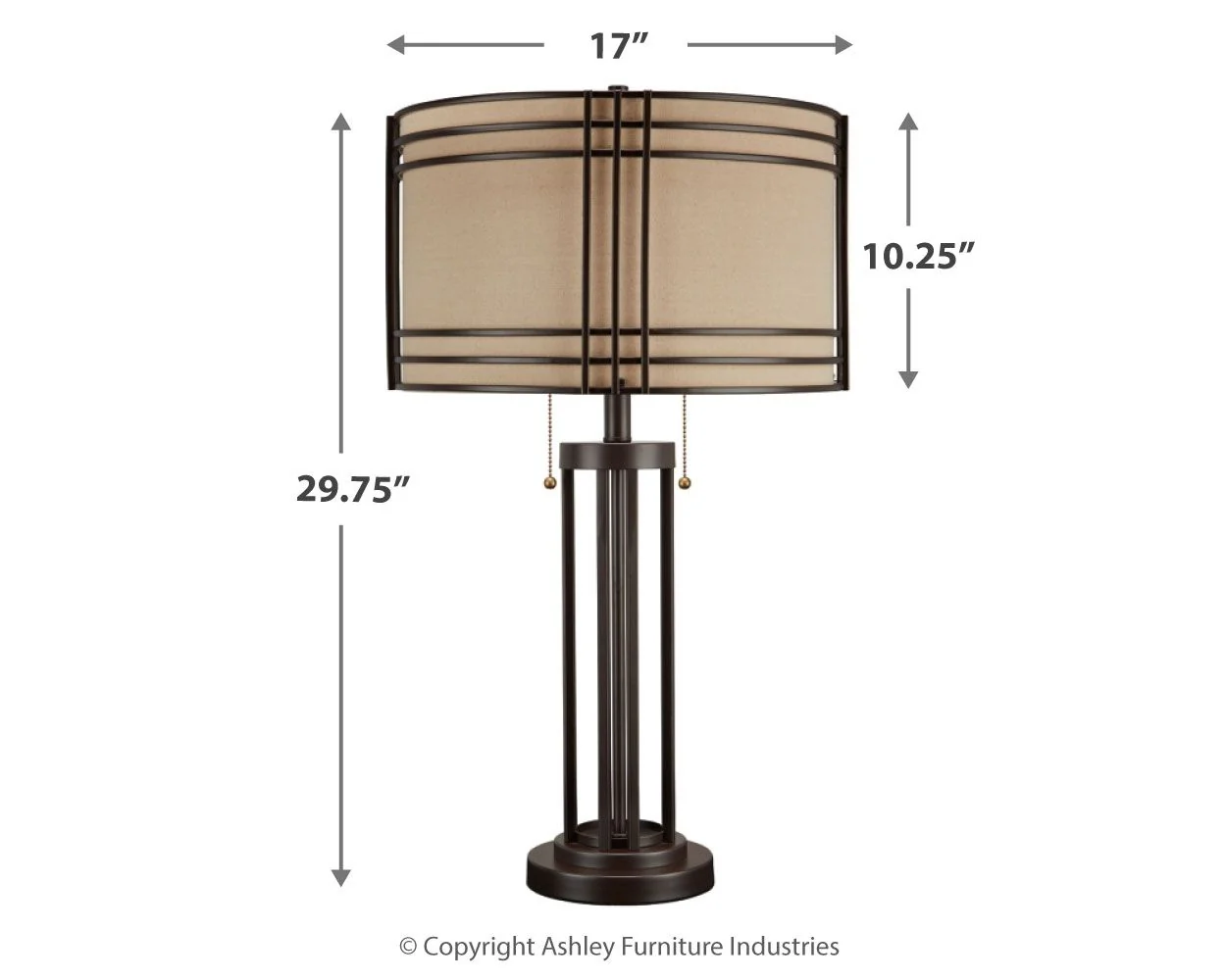 Hanswell - Metal Table Lamp  - Dark Brown - Image 3
