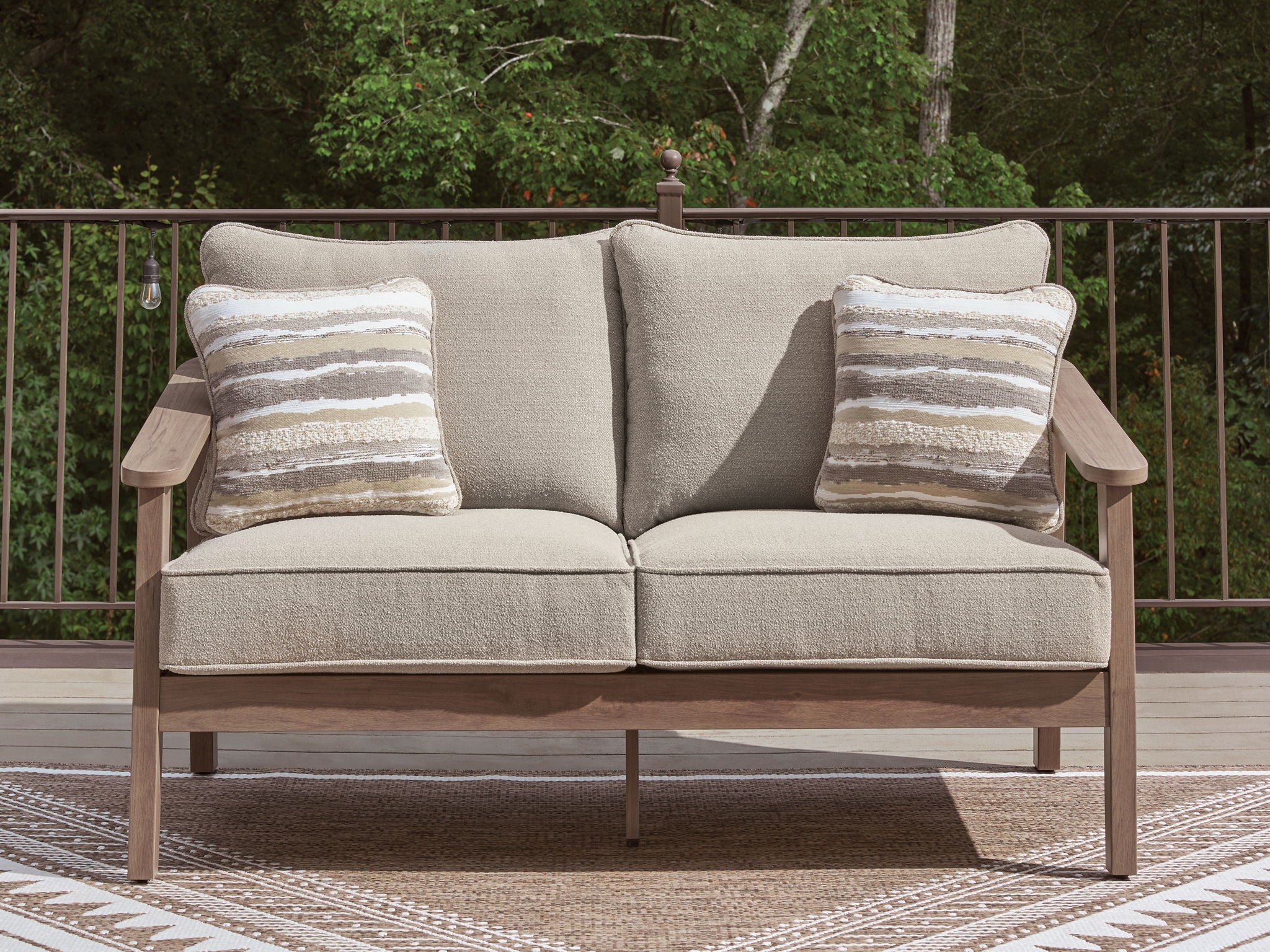 Harmony Headlands - Loveseat With Cushion - Natural / Gray - Image 3