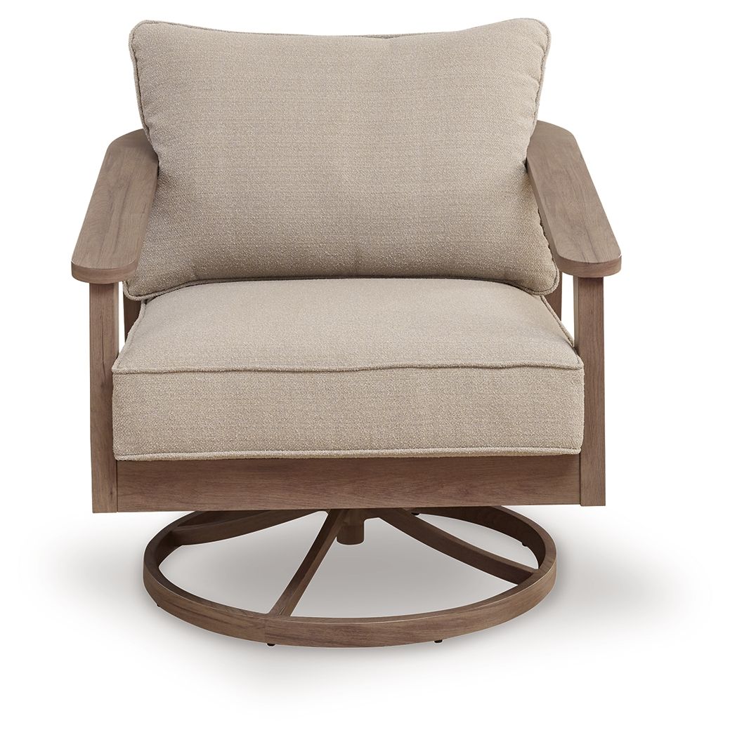 Harmony Headlands - Swivel Lounge With Cushion - Natural / Gray - Image 2