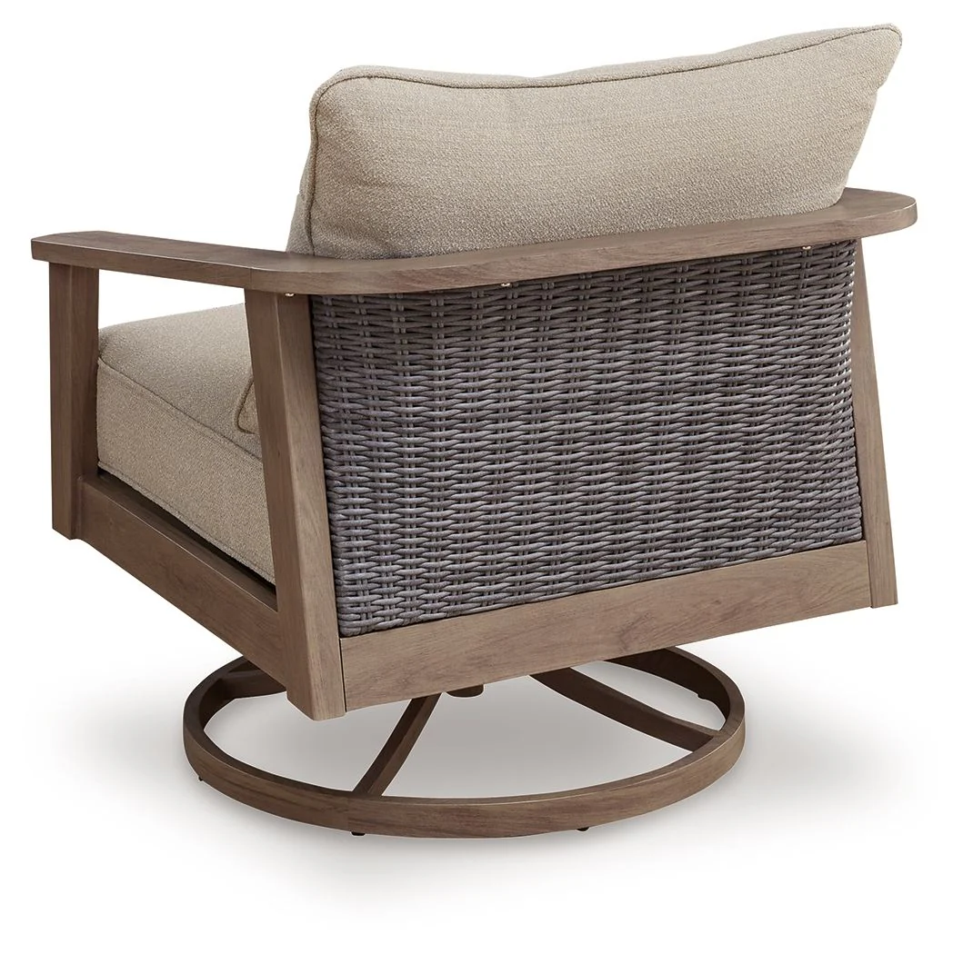 Harmony Headlands - Swivel Lounge With Cushion - Natural / Gray - Image 3
