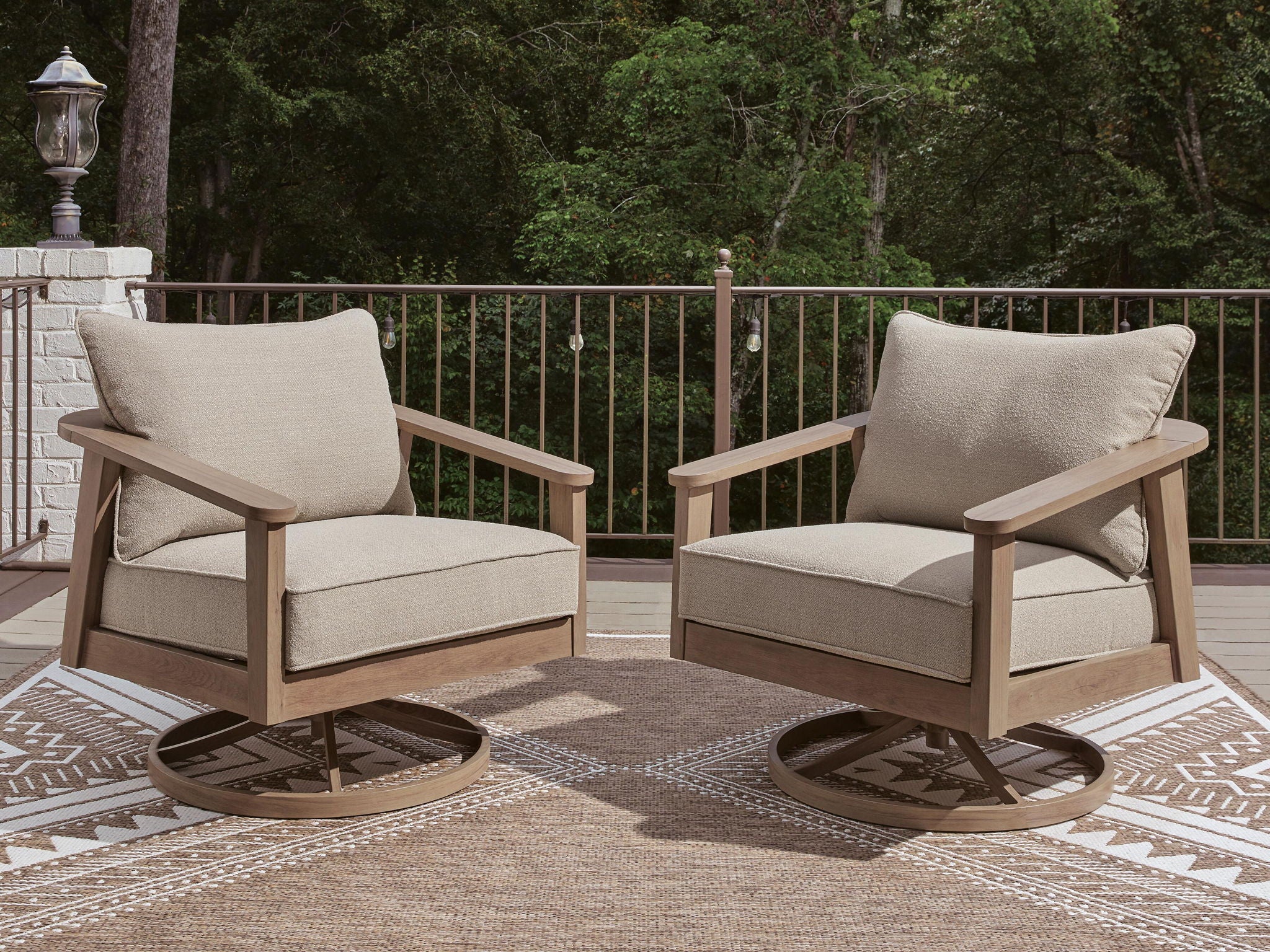 Harmony Headlands - Swivel Lounge With Cushion - Natural / Gray - Image 4