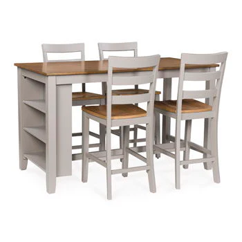 Harperfeld - Dining Room Counter Table Set (Set of 5) - Natural / Gray
