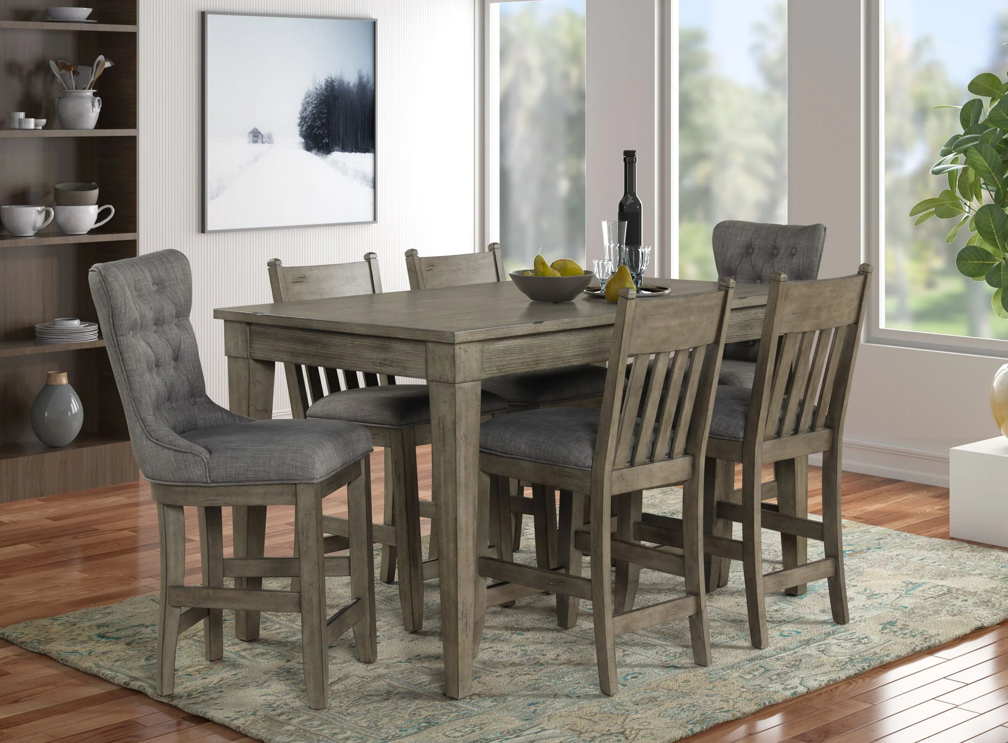 Hartford - Slat Back Counter Stool (Set of 2) - Rustic - Image 2