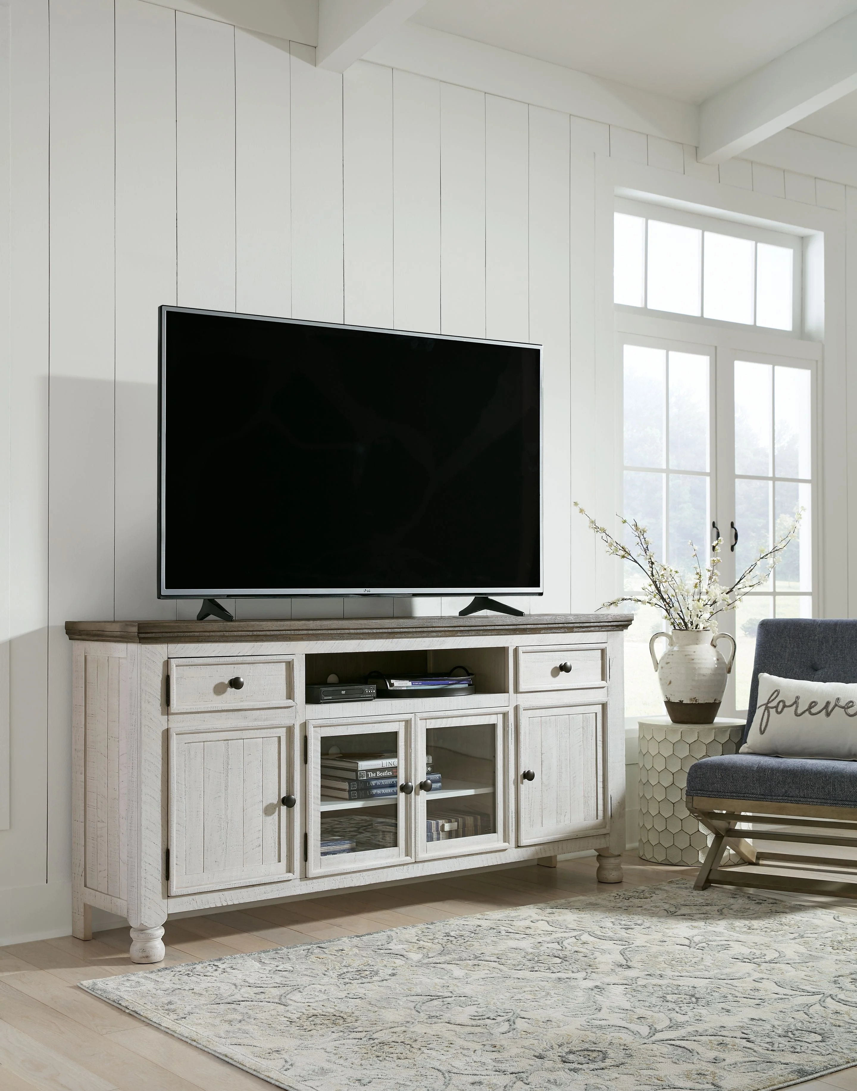 Havalance - Extra Large TV Stand - 4 Doors - Brown / Beige - Image 2