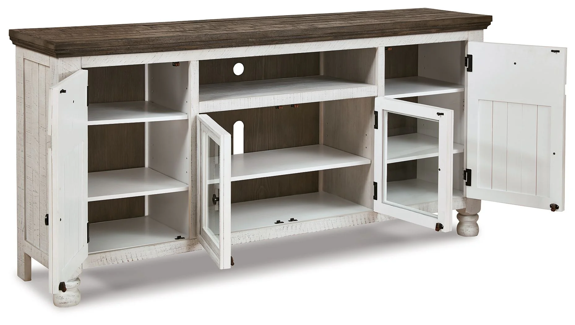 Havalance - Extra Large TV Stand - 4 Doors - Brown / Beige - Image 4