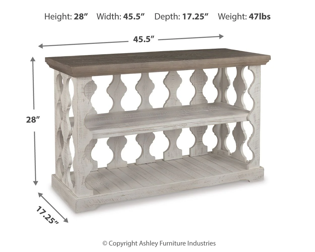 Havalance - Console Sofa Table - Gray / White - Image 2