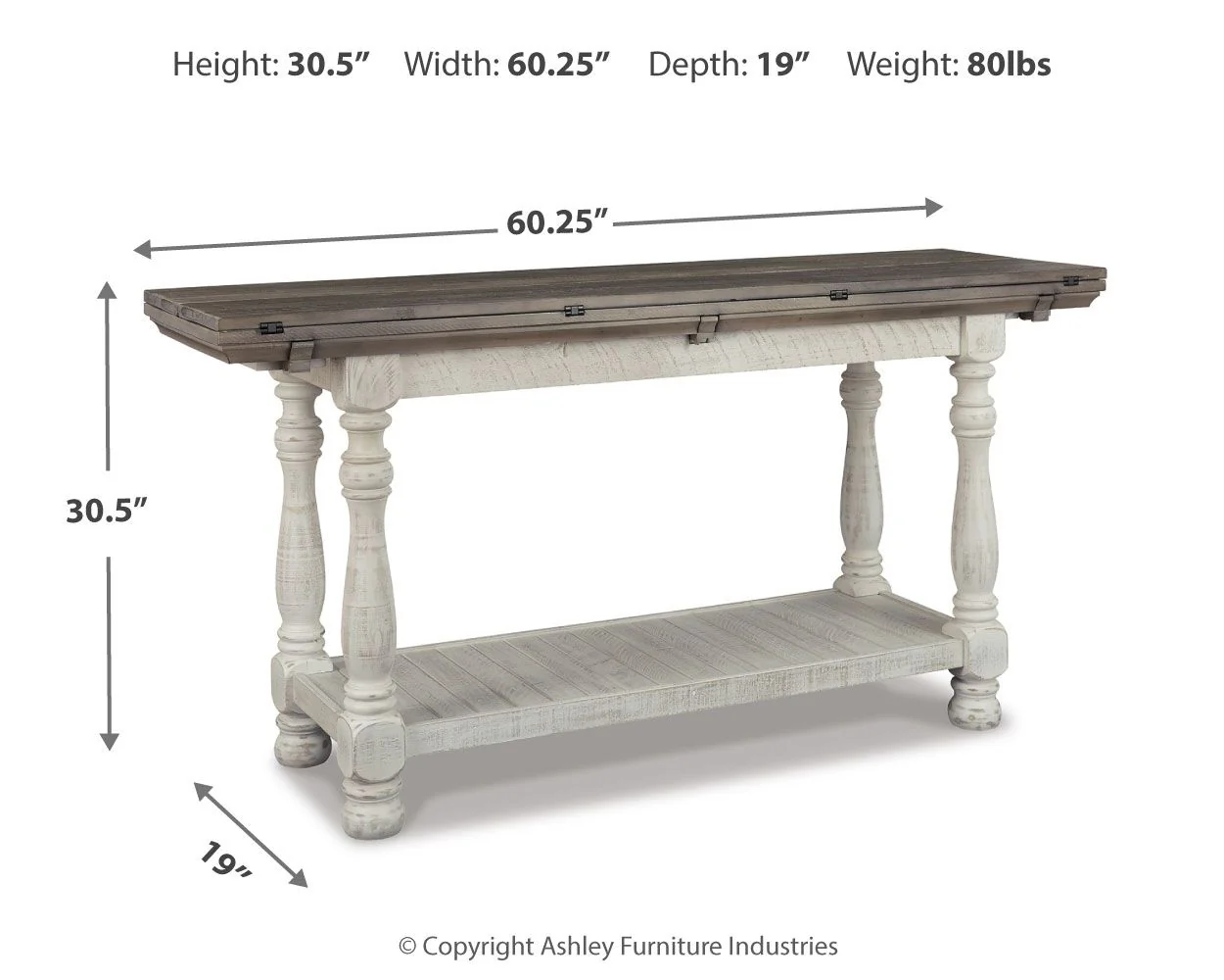 Havalance - Flip Top Sofa Table - Gray / White - Image 3