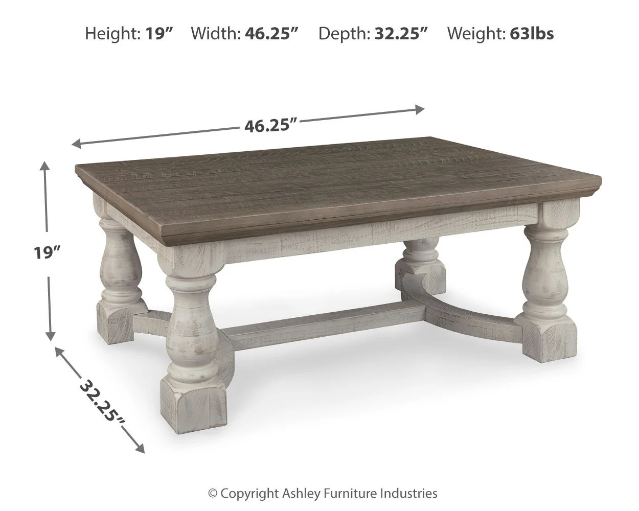Havalance - Rectangular Cocktail Table - Gray / White - Image 2