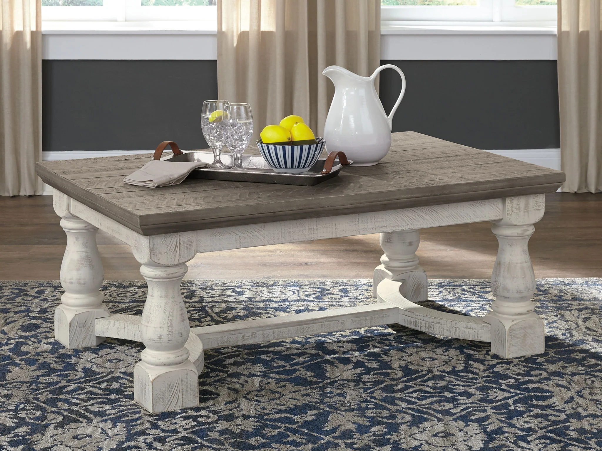Havalance - Rectangular Cocktail Table - Gray / White - Image 4