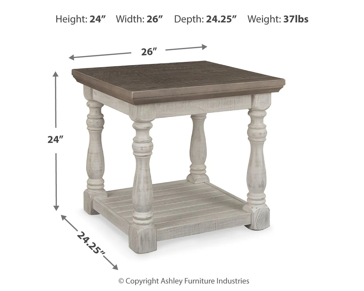Havalance - Rectangular End Table - Gray / White - Image 4