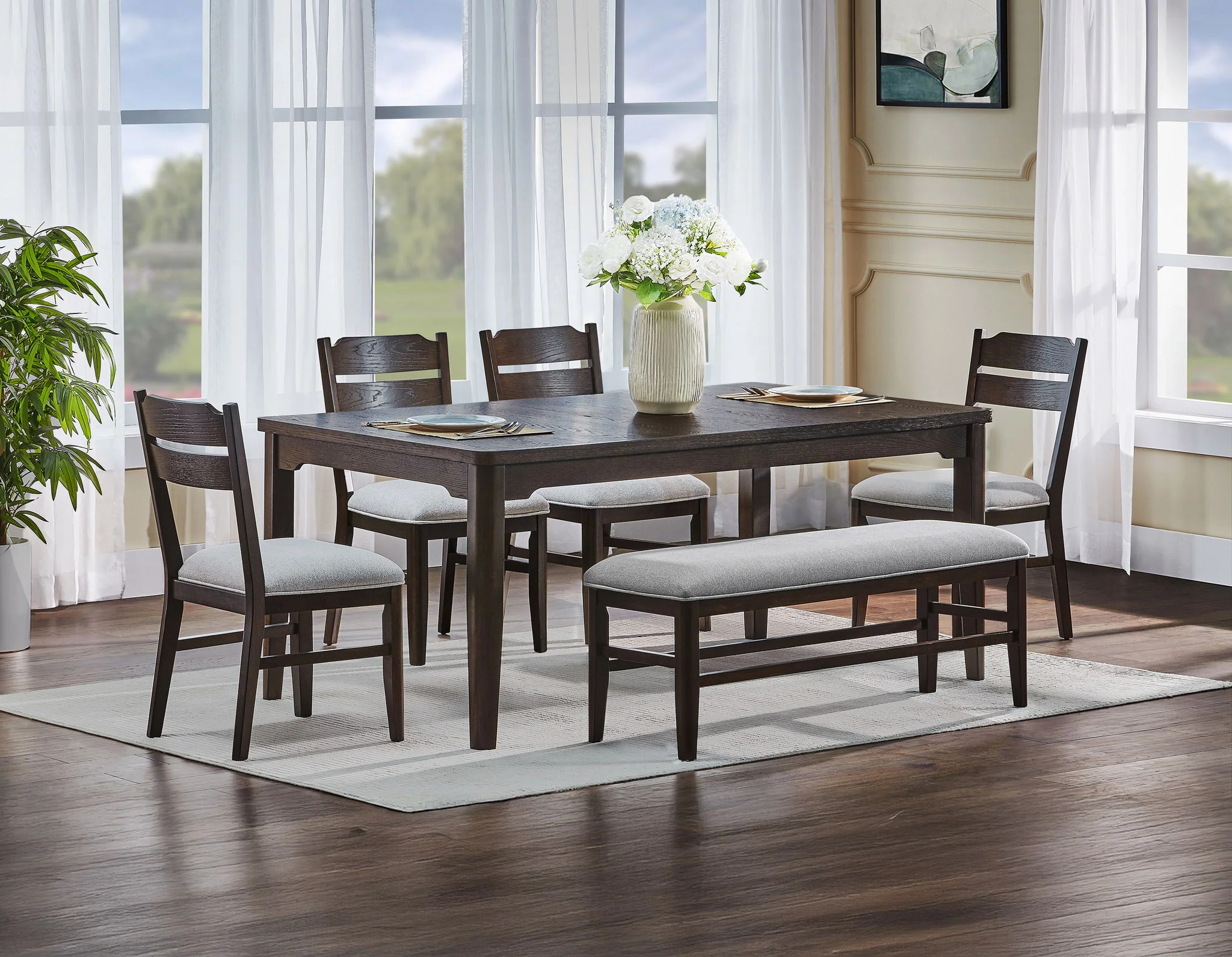 Higgins Dining Set - Dark Oak