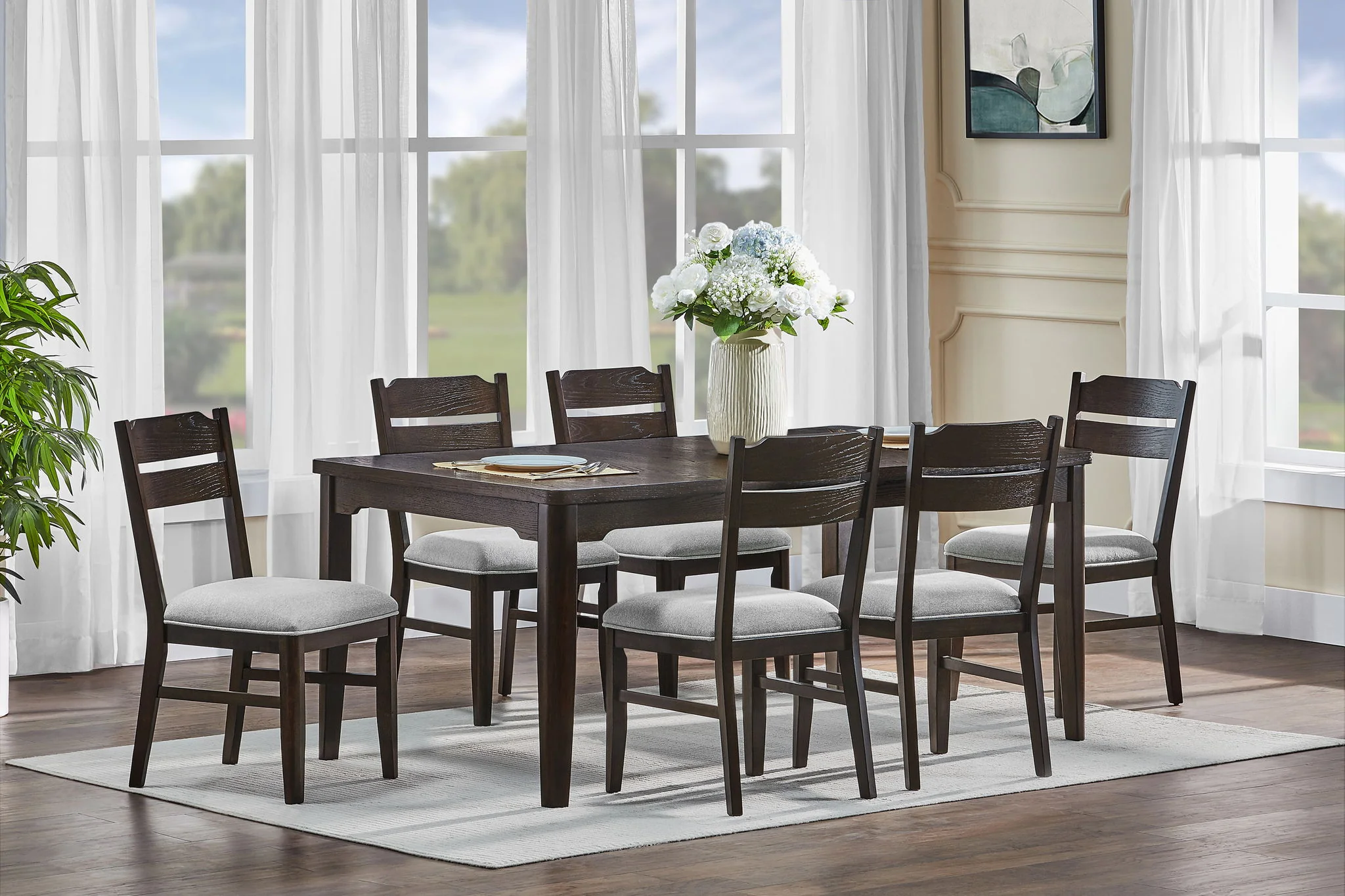 Higgins Dining Set - Dark Oak - Image 2