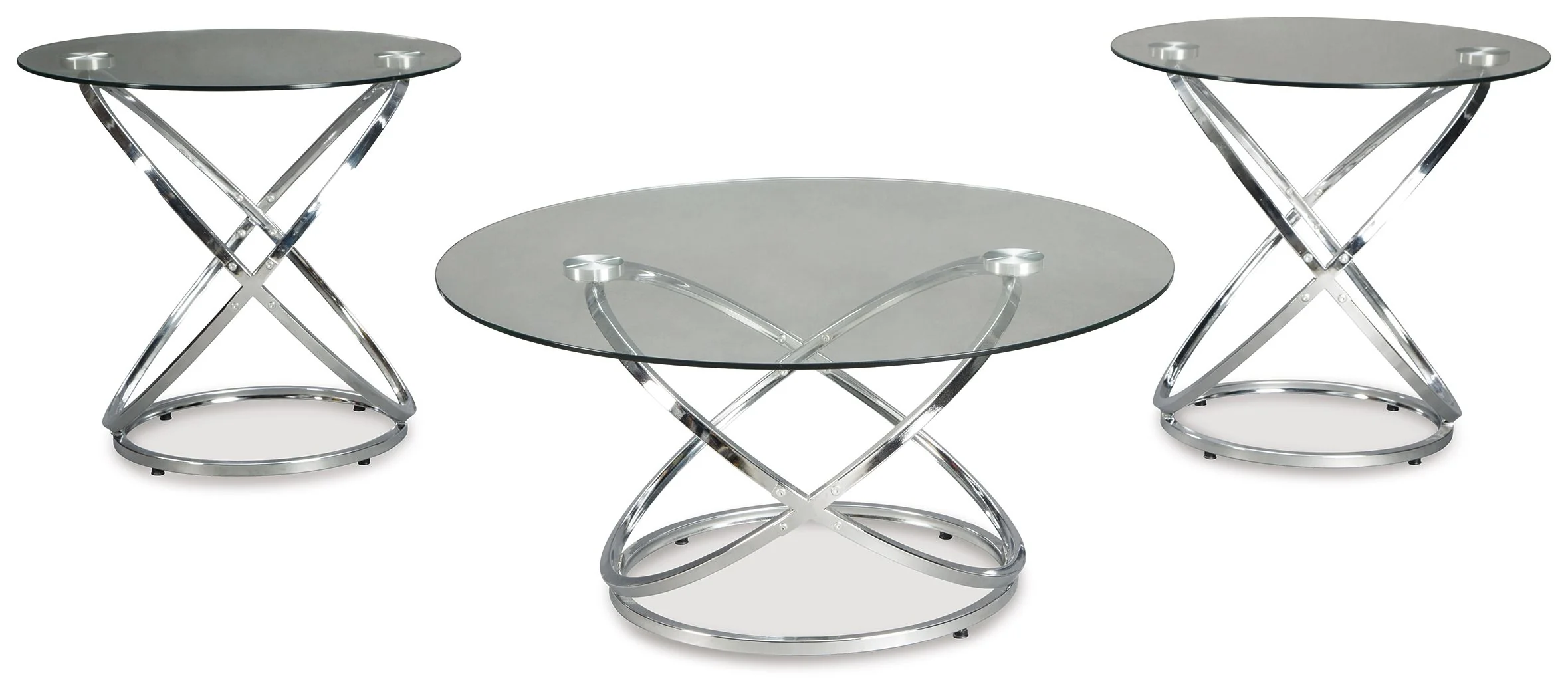 Hollynyx - Occasional Table Set (Set of 3) - Chrome Finish - Image 2
