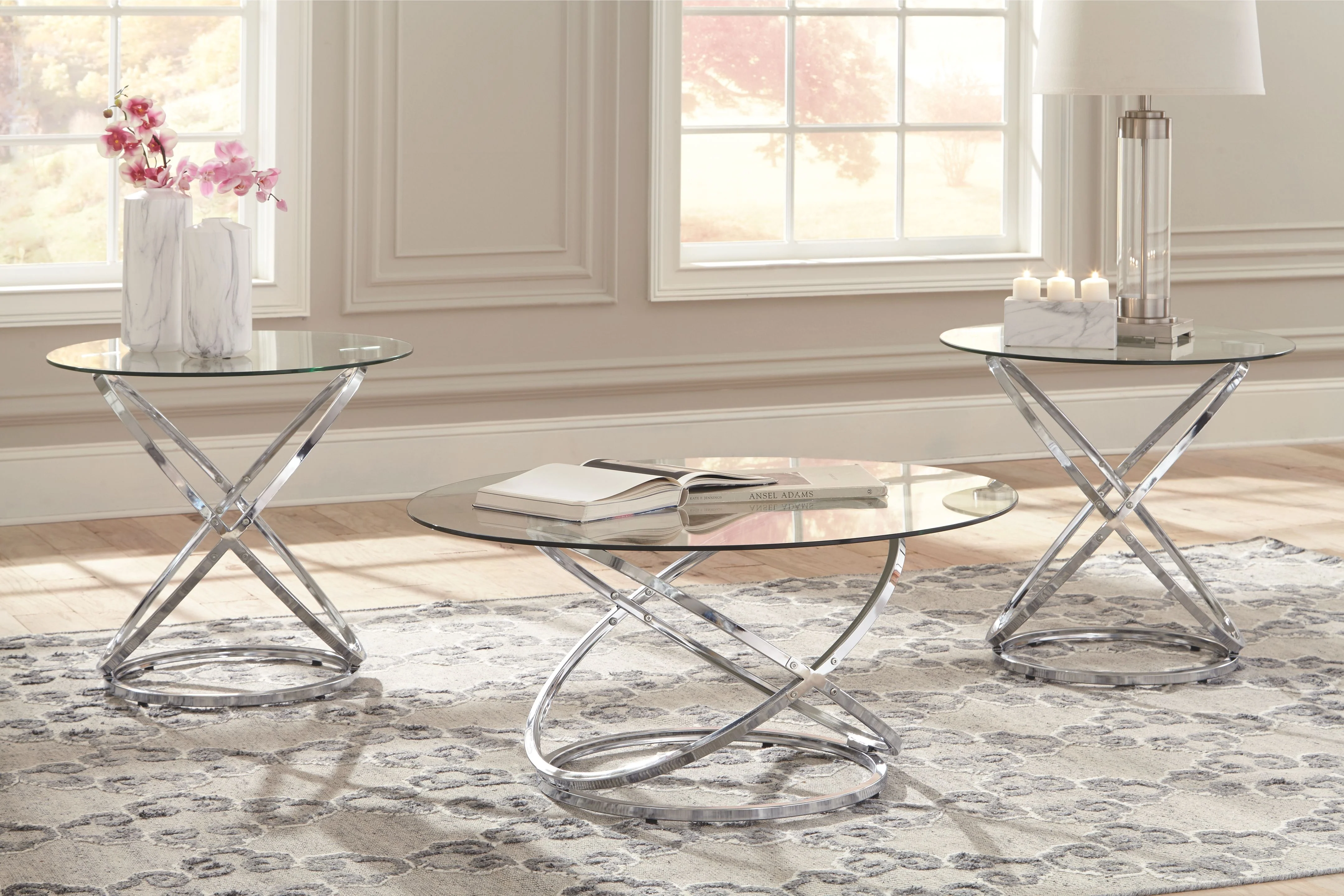 Hollynyx - Occasional Table Set (Set of 3) - Chrome Finish - Image 3