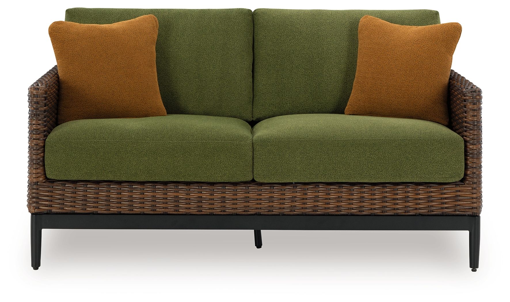 Horizon Hall - Loveseat With Cushion - Brown / Green - Image 4