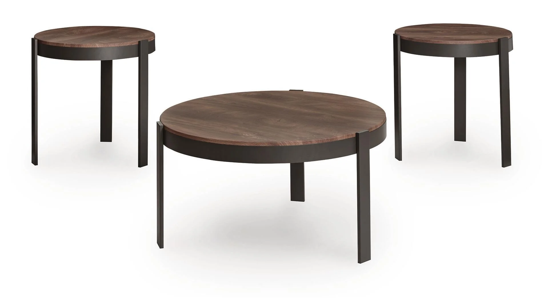 Horizon Hills - Occasional Table Set (Set of 3) - Brown / Black