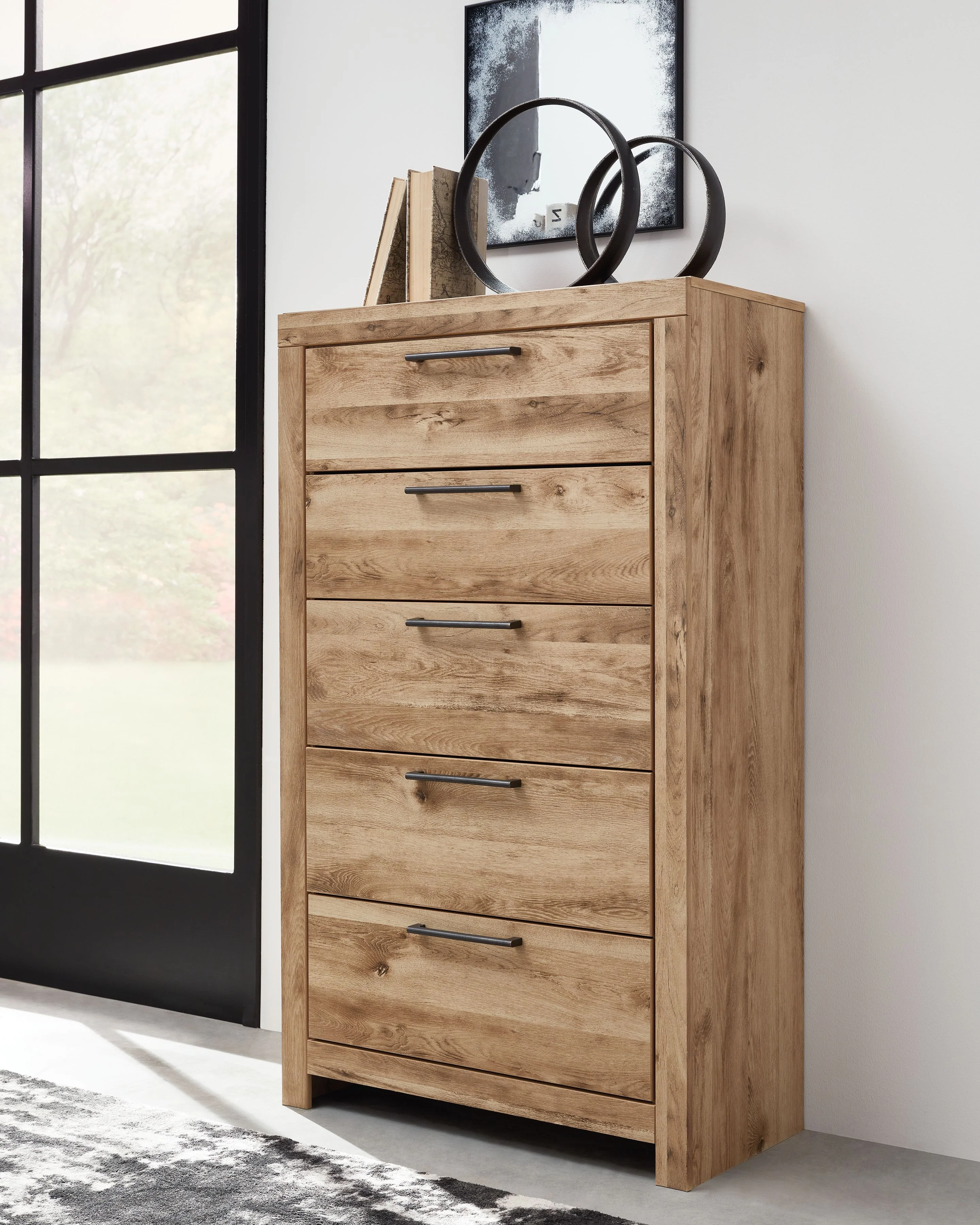 Hyanna - Five Drawer Chest - Tan Brown - Image 3