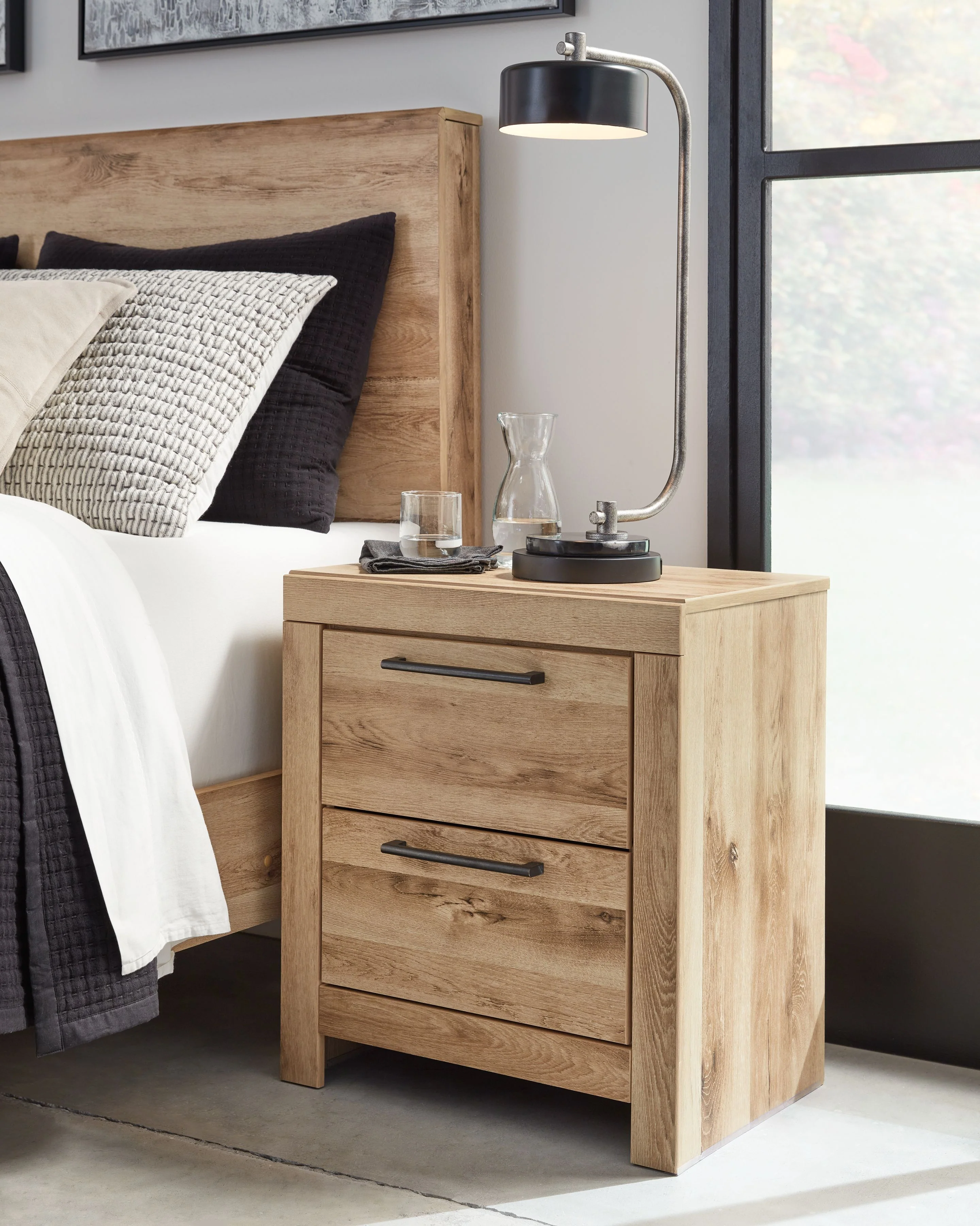 Hyanna - Two Drawer Night Stand - Tan Brown - Image 3